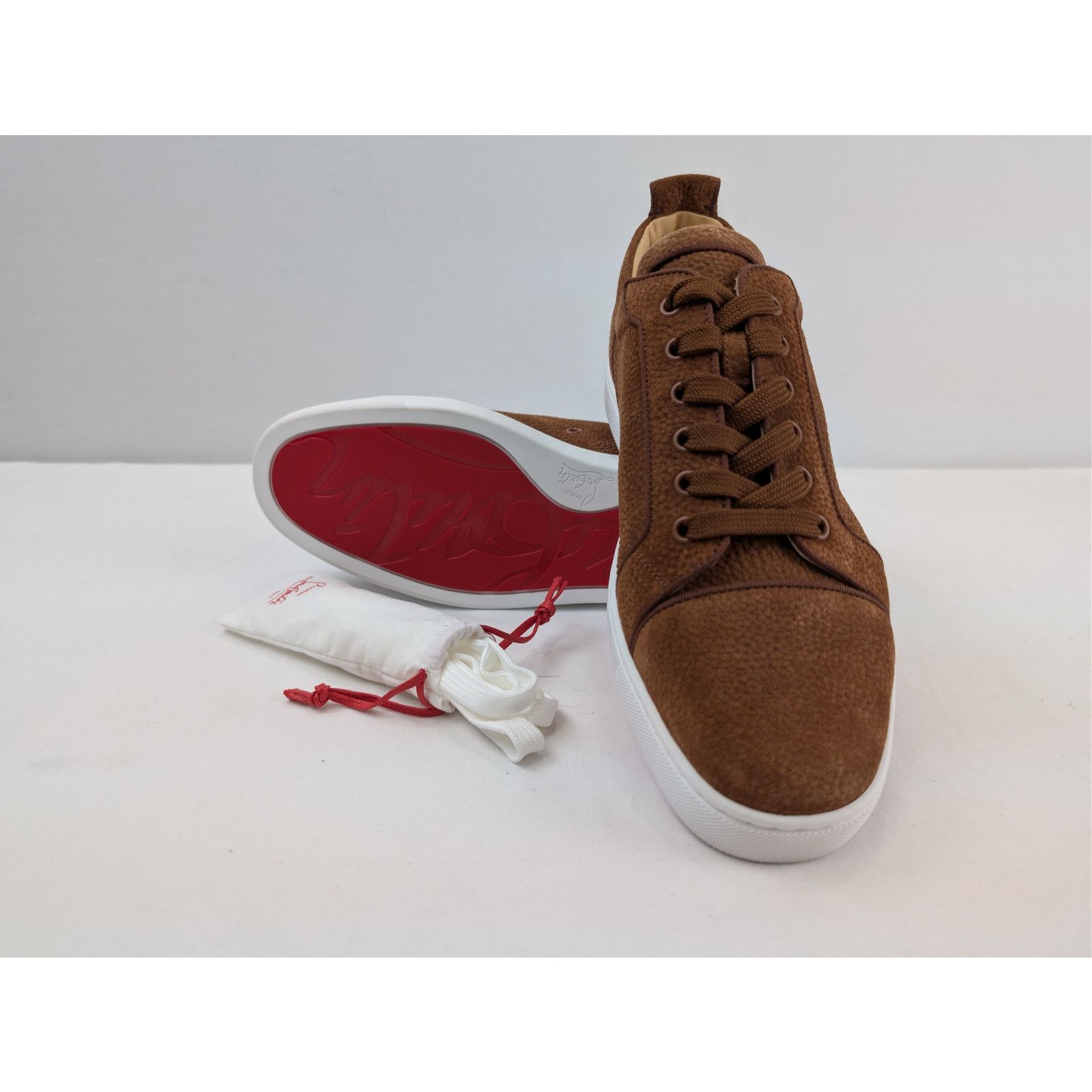 Christian Louboutin o1rshd1 Louis Junior Orlato Flat Shoe Sneakers Brown/White Size US 10 / EU 43 - 14 Thumbnail