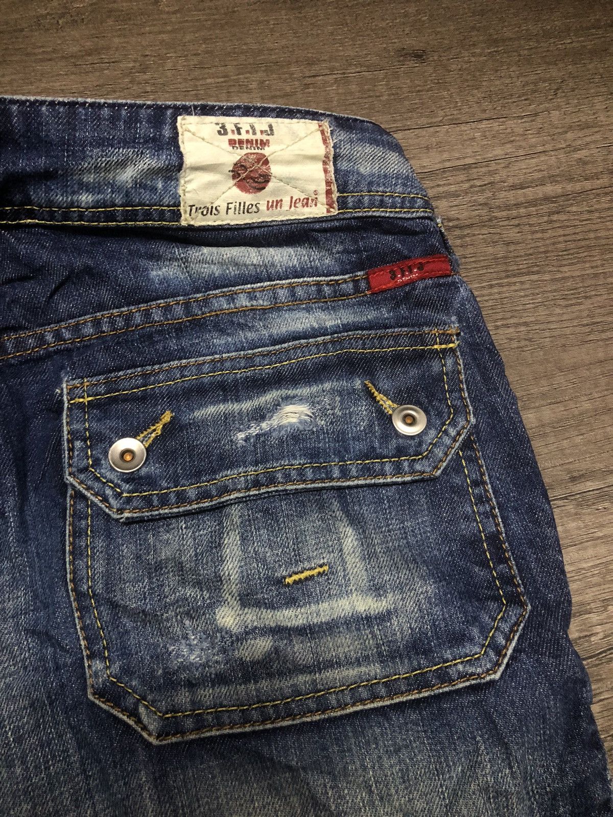 If Six Was Nine × Japanese Brand Trois Filles Jeans Bush Pants Design 3.F.I.J Denim Size 30" / US 8 / IT 44 - 17 Thumbnail