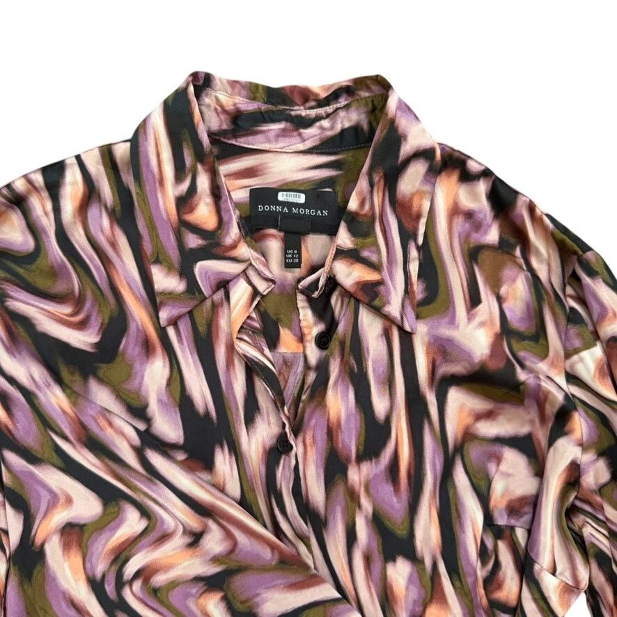 Donna Morgan Donna Morgan Wrap Dress in Pink Multi, Size US 8 Size M / US 6-8 / IT 42-44 - 5 Thumbnail