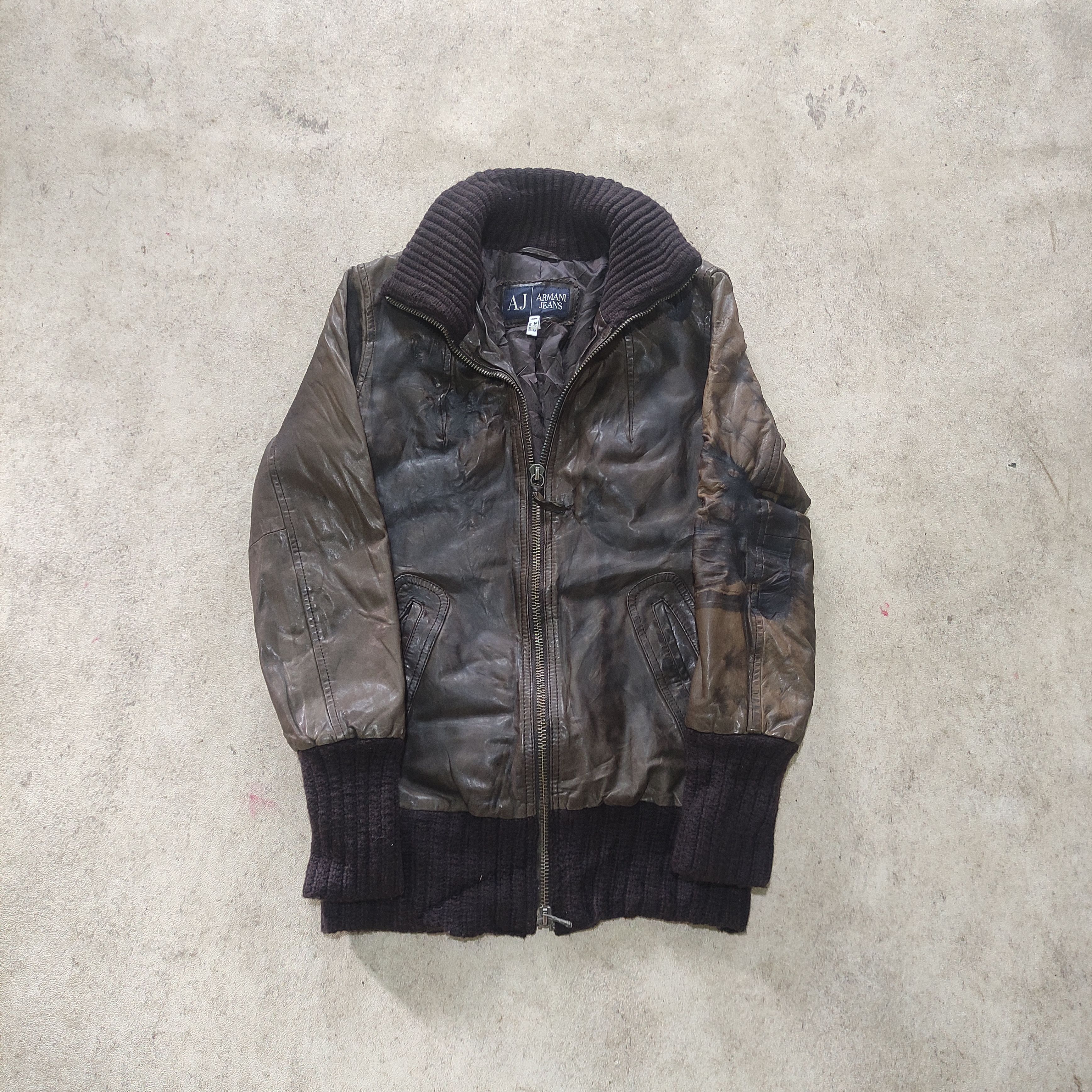 Giorgio Armani Vintage Giorgio Armani Jeans Leather Jacket 90s 