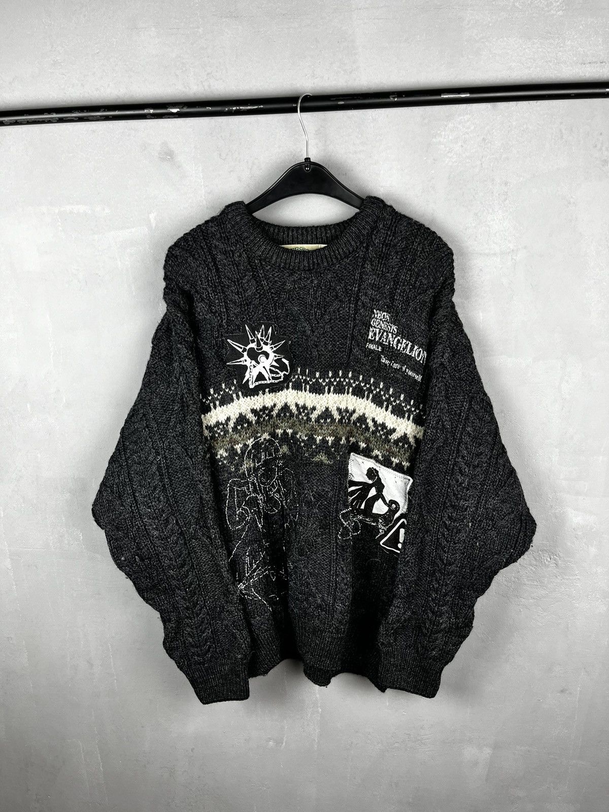 Vintage Distressed Knit ART sweater vintage Size US XL / EU 56 / 4 - 2 Thumbnail
