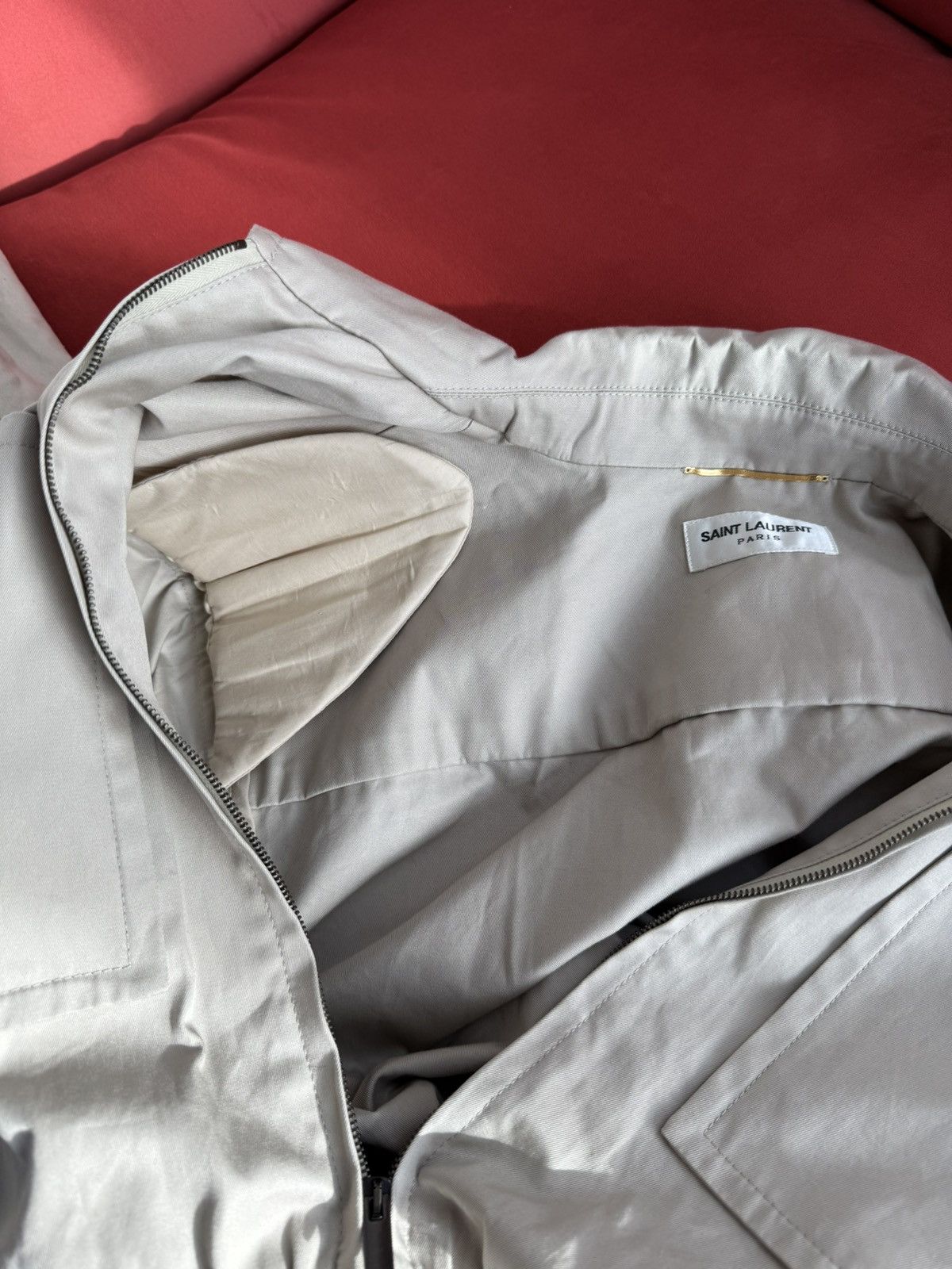Saint Laurent Paris Saint Laurent New Safari Cotton Twill beige jumpsuit, size M Size 27" / US 4 / IT 40 - 13 Thumbnail