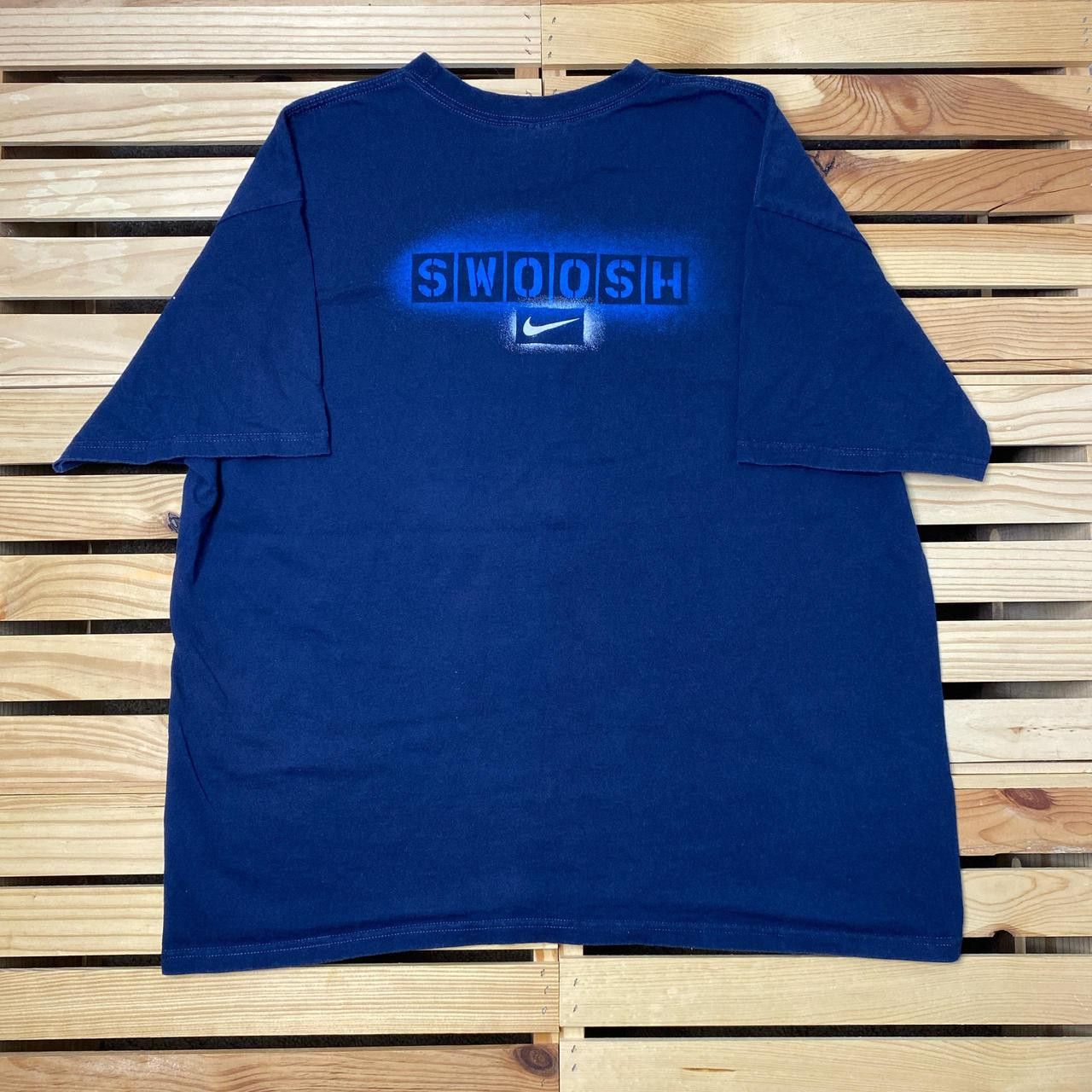 Nike Vintage Nike Swoosh Navy Blue Tee Size XL Size US XL / EU 56 / 4 - 1 Thumbnail