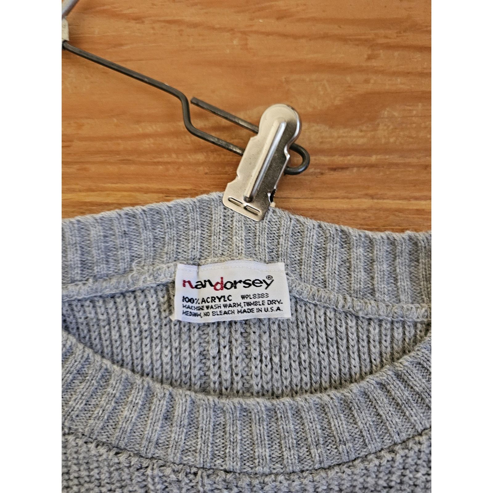 Other Striped Knit Sweater - 80s Gray Blue Red Pullover Sz L 1980s Size US L / EU 52-54 / 3 - 3 Thumbnail