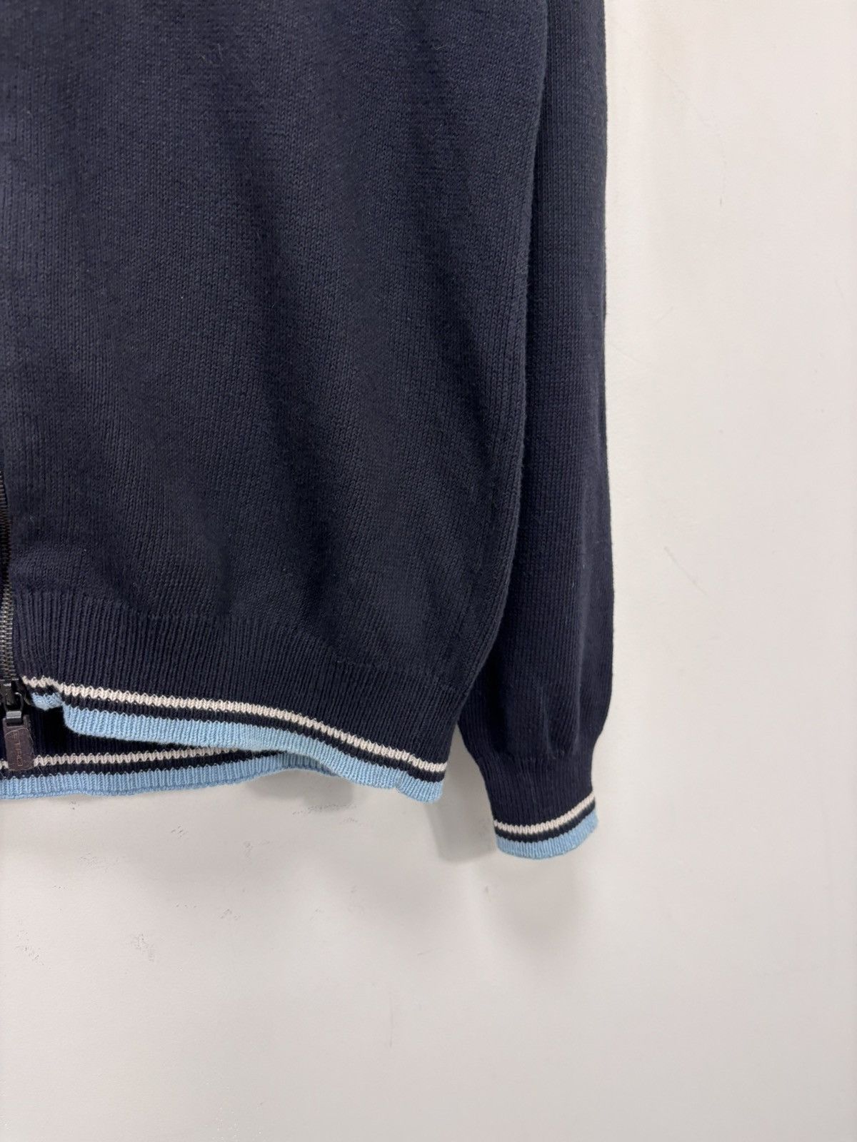Etro Etro Milano Men’s Navy Blue Cotton Knit Full Zip Sweater Size US L / EU 52-54 / 3 - 7 Thumbnail