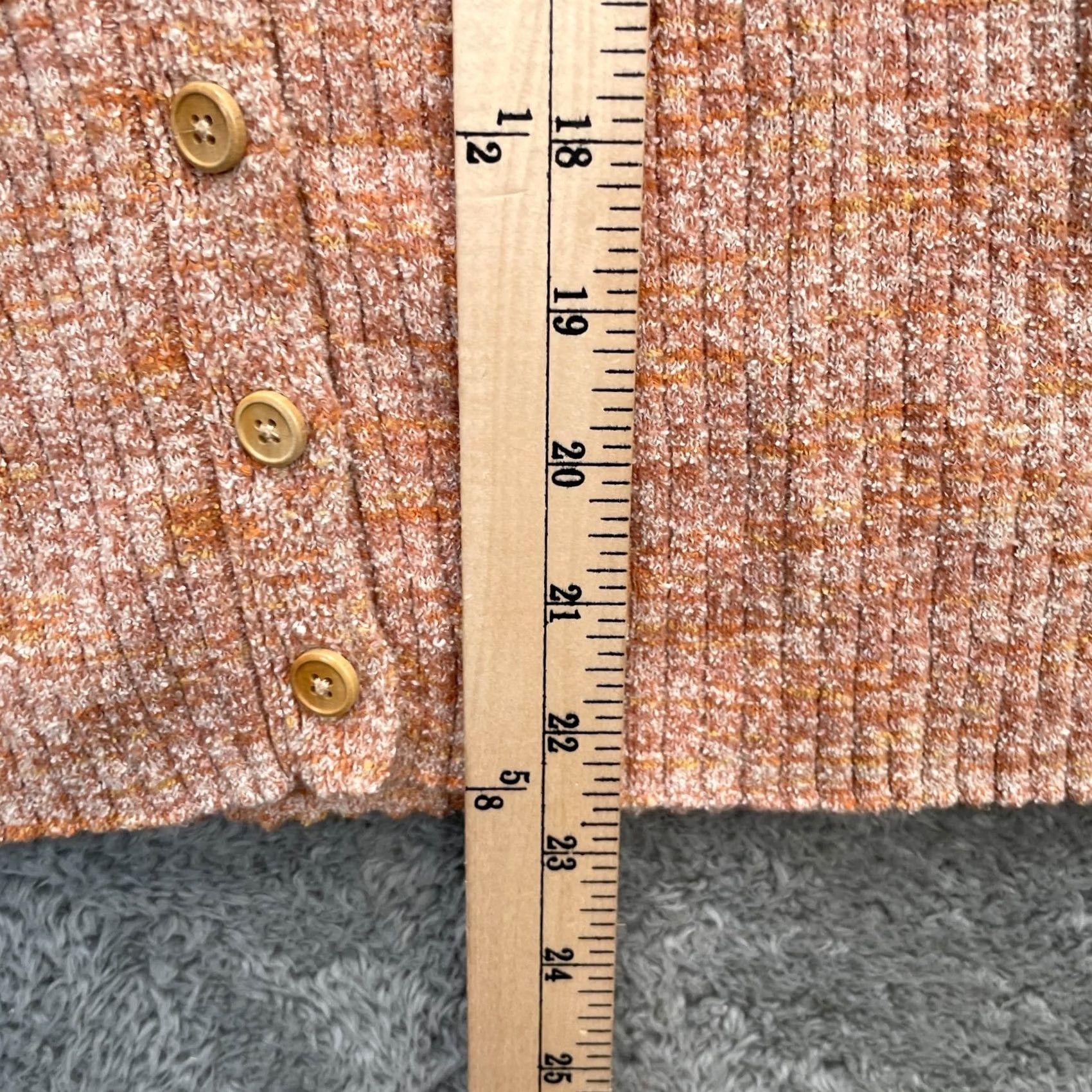 Madewell Madewell Cardigan Sweater Womens XS Orange Marled Shaw Button Front Cap Sleeve Knit Ribbed Slim Pullover Casual Workwear Autumn City Preppy Size XS / US 0-2 / IT 36-38 - 6 Thumbnail