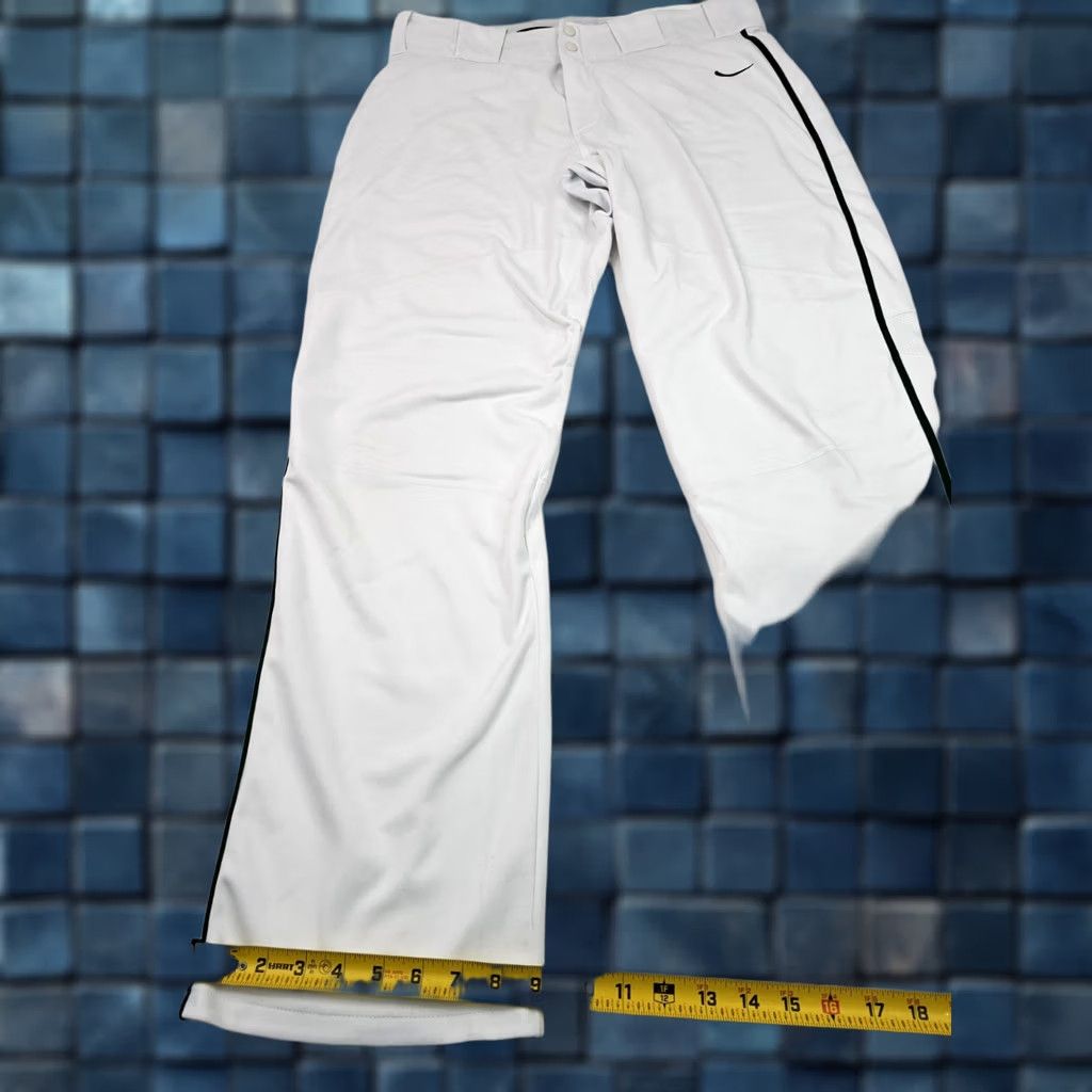 Nike VINTAGE Nike Vapor Select Baseball BSBL Straight Leg Pants Men 2XL XXL White Green Size US 39 - 1 Thumbnail