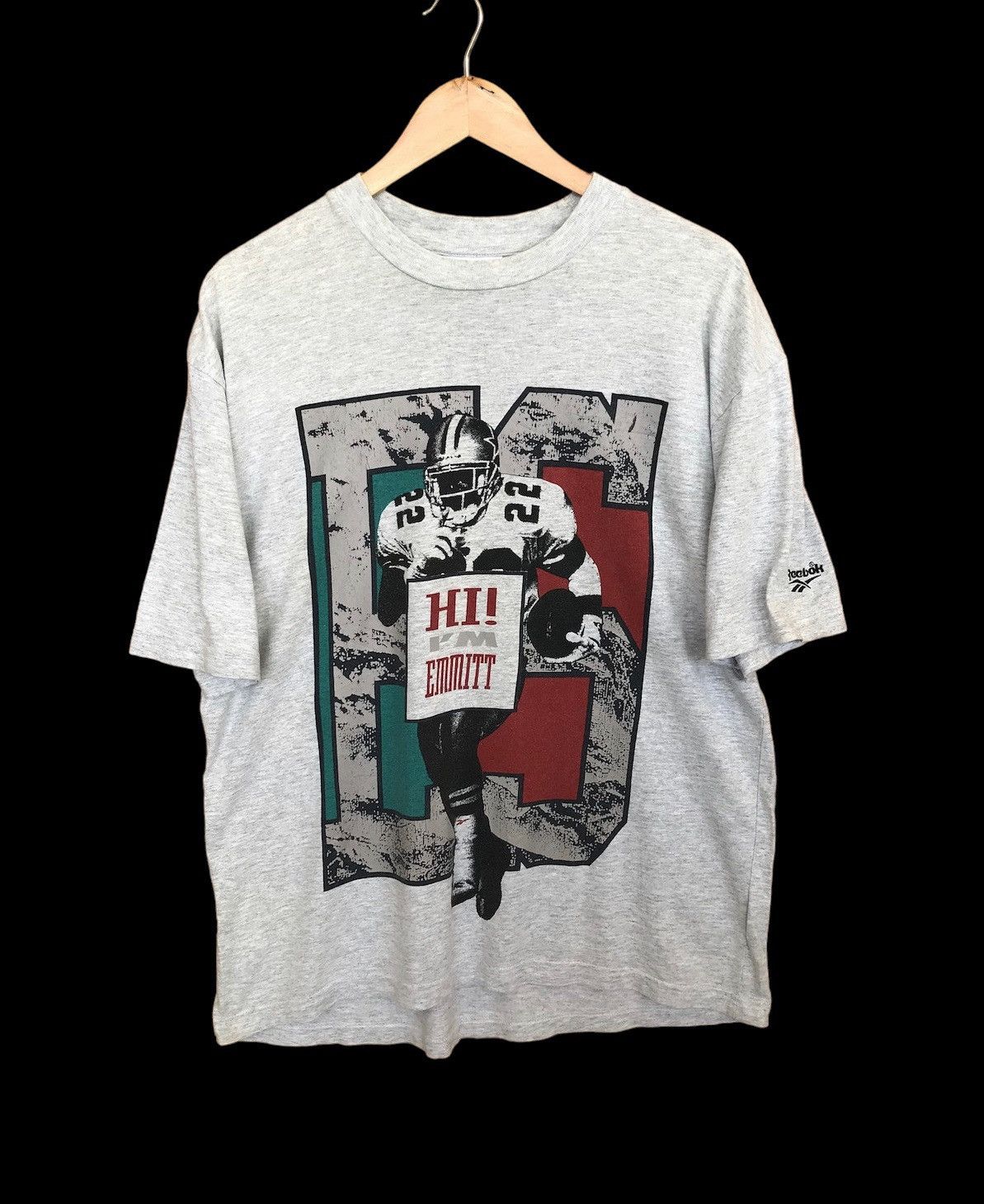 Vintage Vintage 90s Reebok Emmitt Smith NFL T-Shirt Mirror Print Size US L / EU 52-54 / 3 - 1 Thumbnail