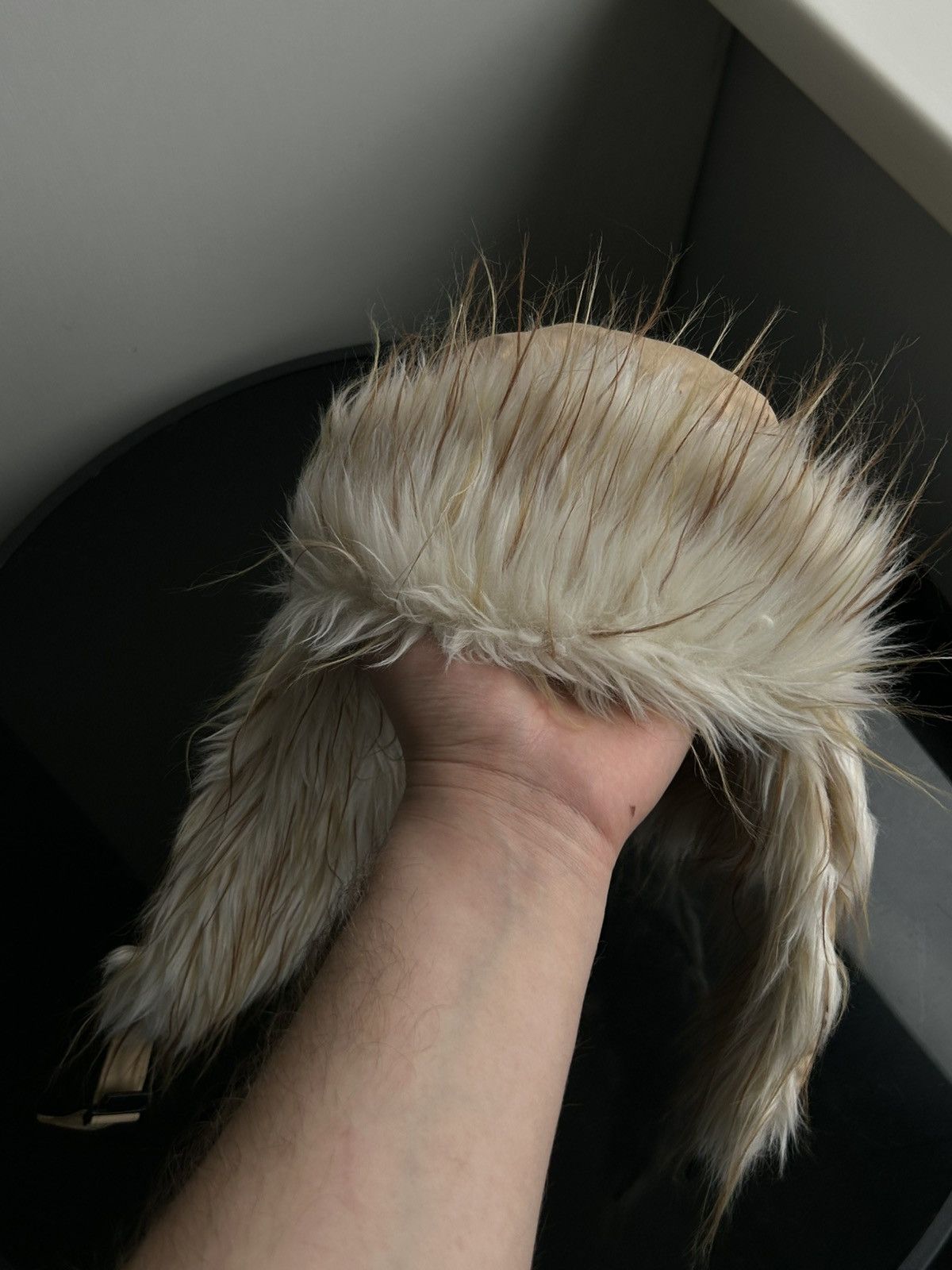 Japanese Brand Trapper Winter Hat FAUX FUR Ear Flaps Cream Ivory Buckle Fox Size ONE SIZE - 10 Thumbnail