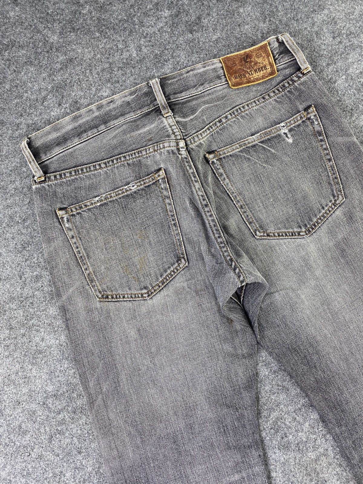 Japanese Brand × Jean Japanese Brand Back Number Faded Black Wash Jeans -J1133 Size US 33 - 6 Thumbnail