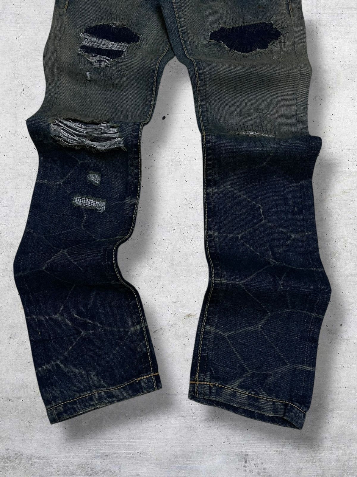 GOSTAR DE FUGA VINTAGE LAGUST SCAB 90S JAPAN DESIGNER RIPPED ROCKSTAR DENIM Size US 30 / EU 46 - 3 Thumbnail