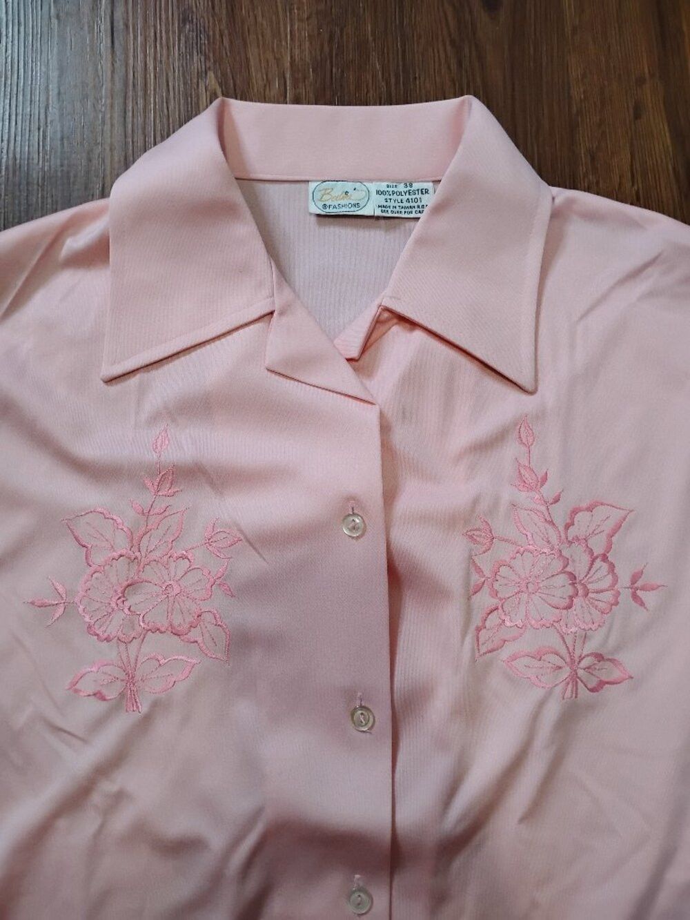 Other Vintage Beeline Floral Embroidered Western Polyester Shirt Size XS / US 0-2 / IT 36-38 - 1 Thumbnail