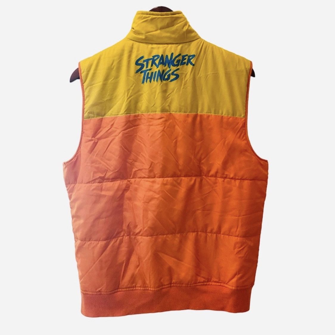 Other Netflix Stranger Things Puffer Vest Orange Yellow 70s M Size US M / EU 48-50 / 2 - 4 Thumbnail