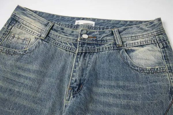 Japanese Brand VIBE Punk distressed men's casual washed loose flared jeans Size US 32 / EU 48 - 3 Thumbnail