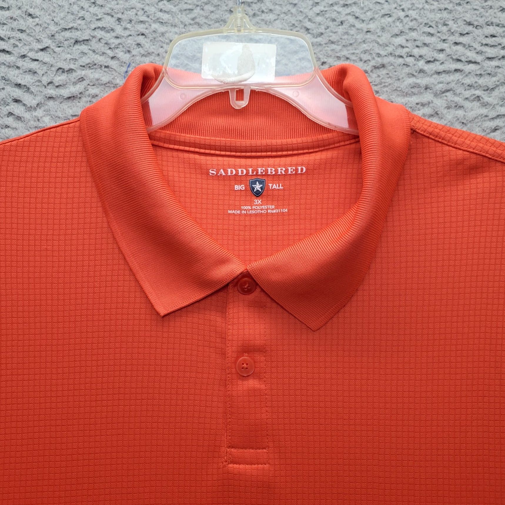 Vintage Saddlebred Polo Shirt Mens 3X Orange Relaxed Short Sleeve Collared Polo Shirt Mens 3X Orange Size US XXL / EU 58 / 5 - 8 Thumbnail