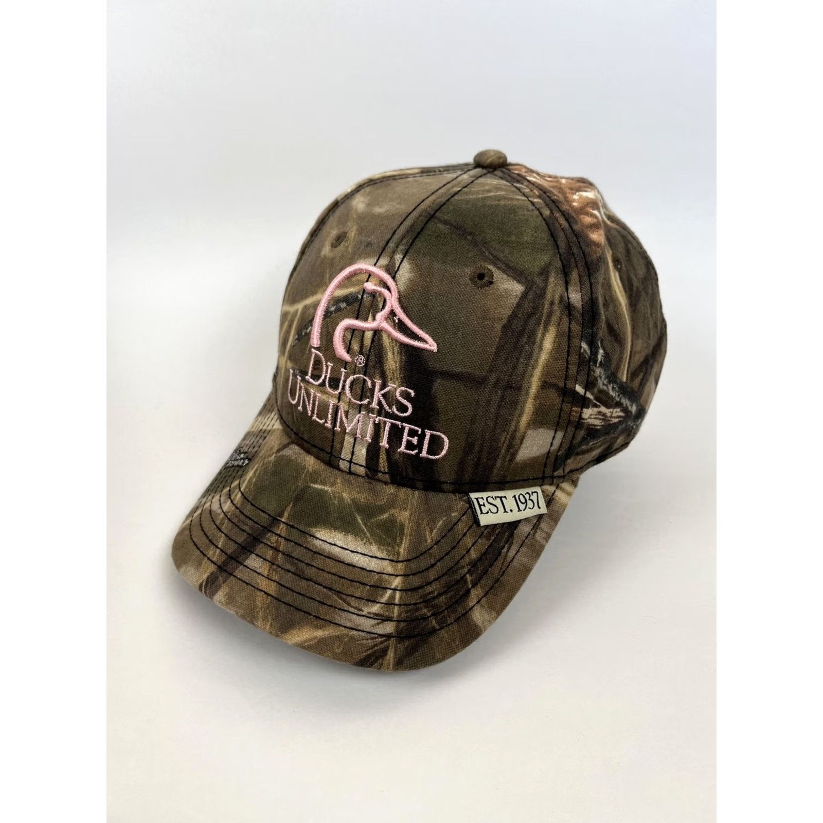 Pinko Ducks Unlimited Hat Cap Strap Back Womens One Size Brown Pink Logo Camo Hunting Size ONE SIZE - 2 Thumbnail