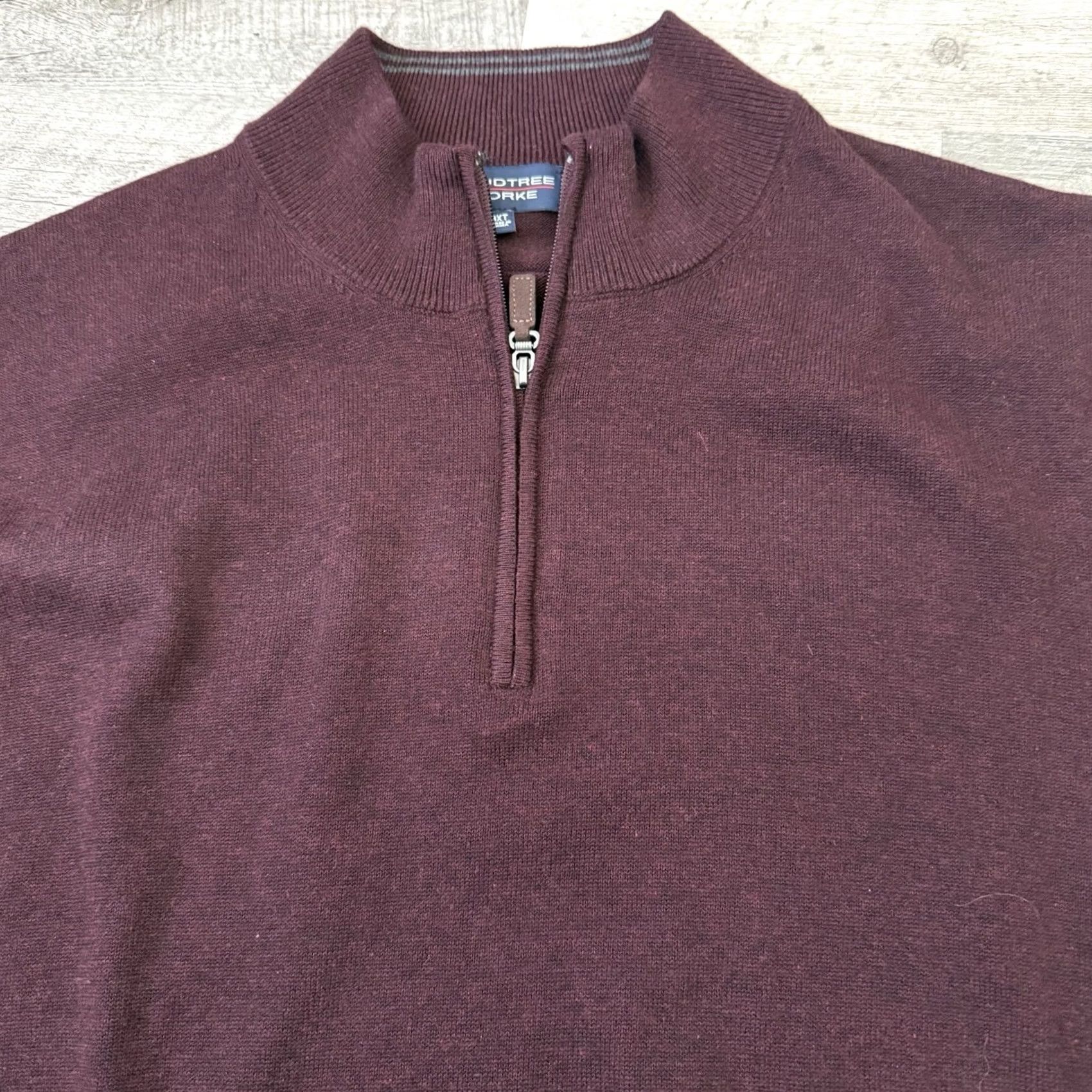 Roundtree & Yorke VINTAGE Roundtree & Yorke 1/4 Zip Sweater Mens 3XT Tall Dark Wine Lightweight Pullover Size US XXL / EU 58 / 5 - 7 Thumbnail