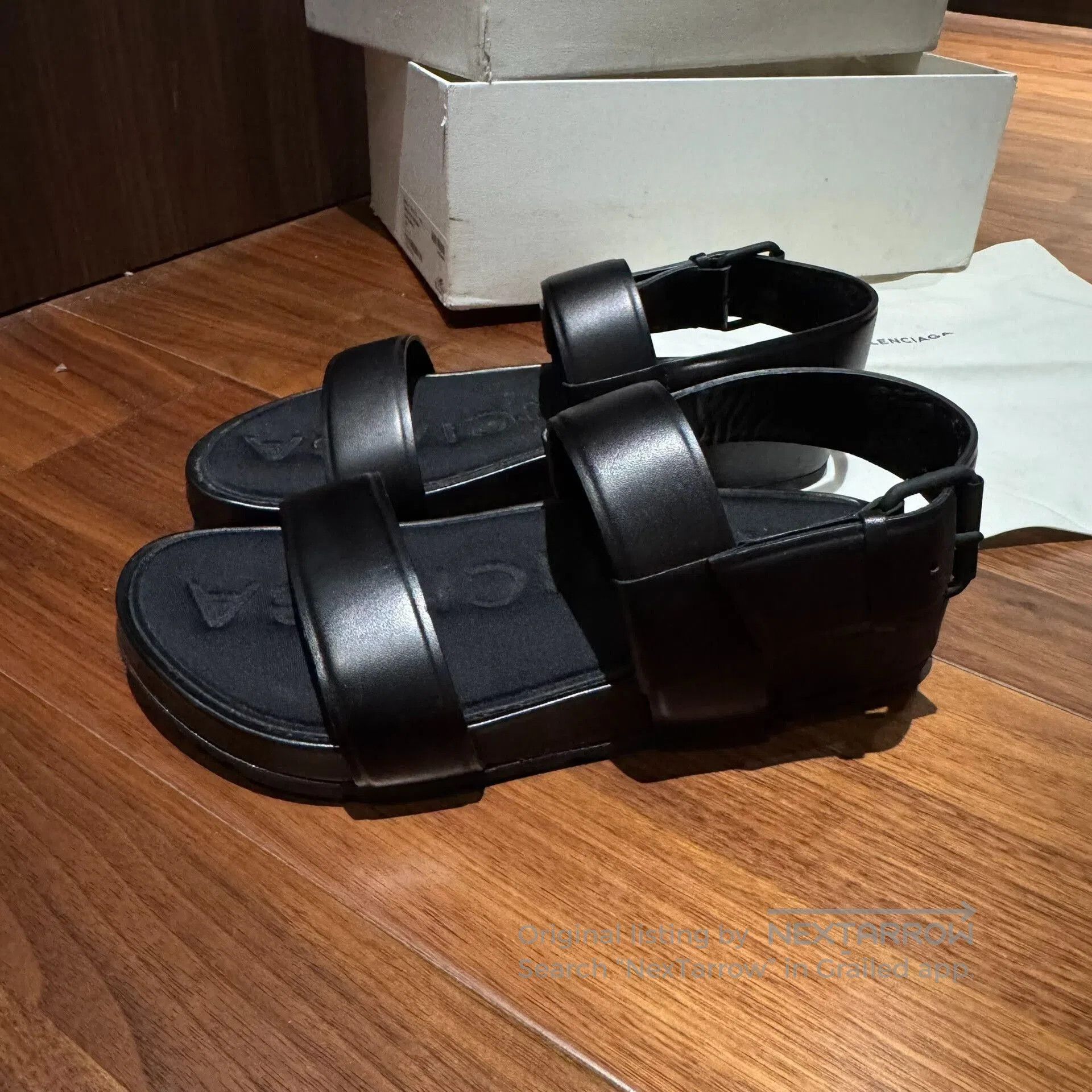 Balenciaga Balenciaga Women's Black Dark Vanguard Sandals. Size US 6 / IT 36 - 4 Thumbnail