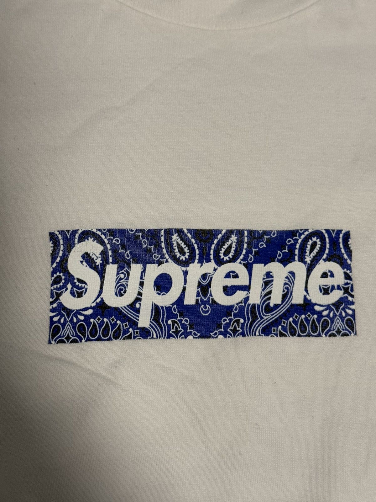 Supreme Supreme white paisley bandana box logo Tee T-shirt Size US M / EU 48-50 / 2 - 2 Thumbnail
