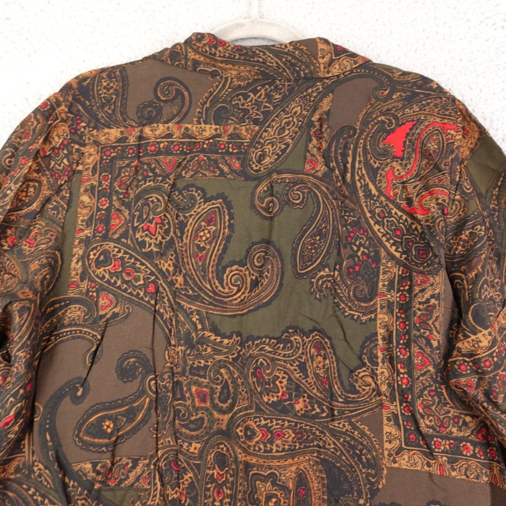 Pendleton VINTAGE Pendleton Shirt Womens 14W Brown Paisley Long Sleeve 100% Rayon V-Neck Boho Mens? Size XL / US 12-14 / IT 48-50 - 7 Thumbnail