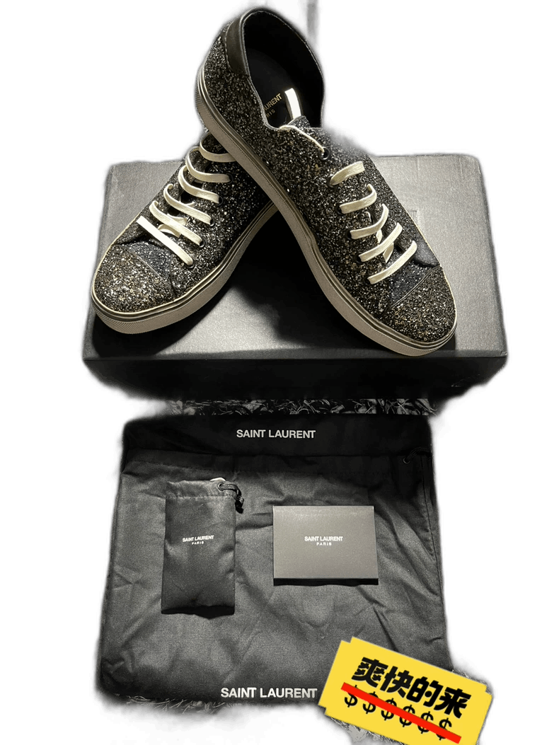 saint laurent glitter low top sneakers