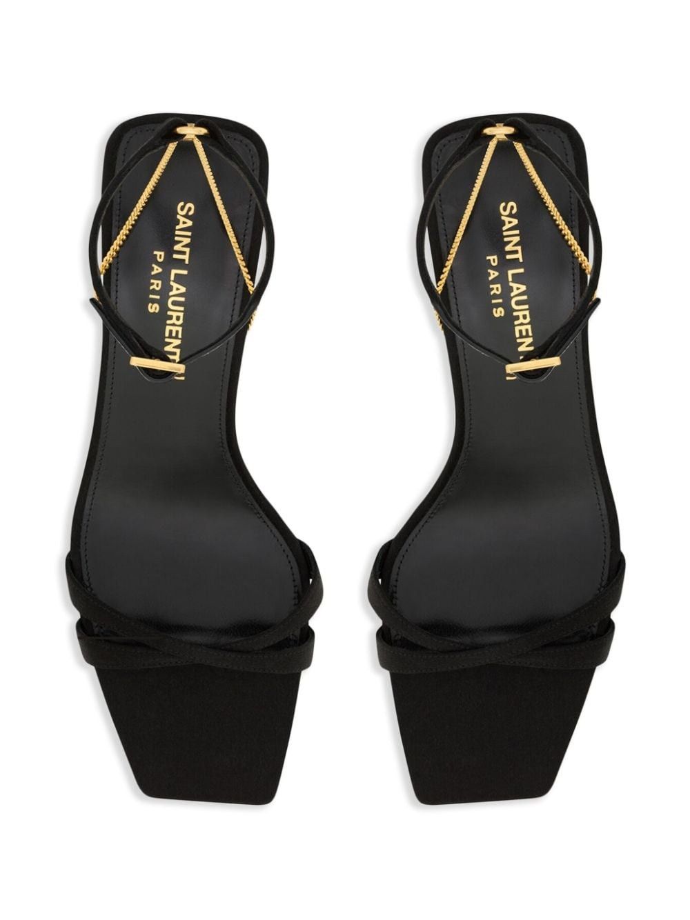 Saint Laurent Paris o1tp1o0125 Melody Sandals In Crepe Satin in Black Size US 8 / IT 38 - 3 Thumbnail