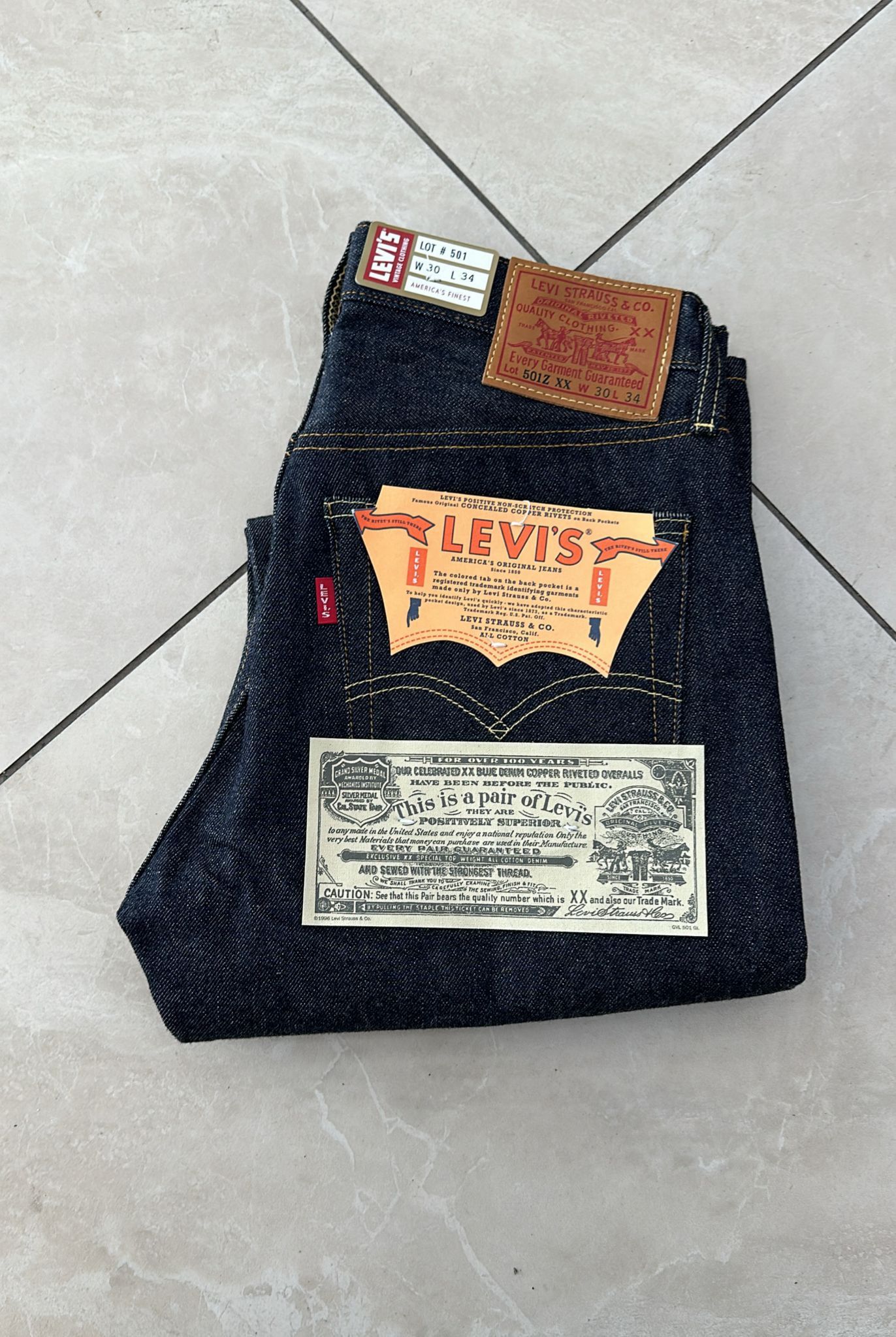 Levi's Vintage Clothing LVC Levi's Vintage Clothing 1954 501Z XX BigE Selvedge Jeans Size US 30 / EU 46 - 1 Thumbnail