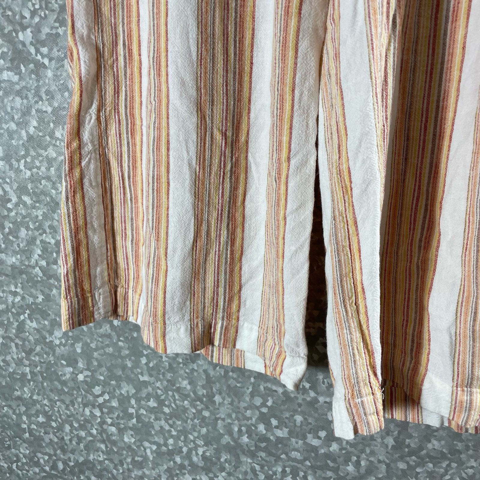 Anthropologie Cloth & Stone Orange Striped Wide Leg Cropped Pants - Large Size 32" / US 10 / IT 46 - 3 Thumbnail