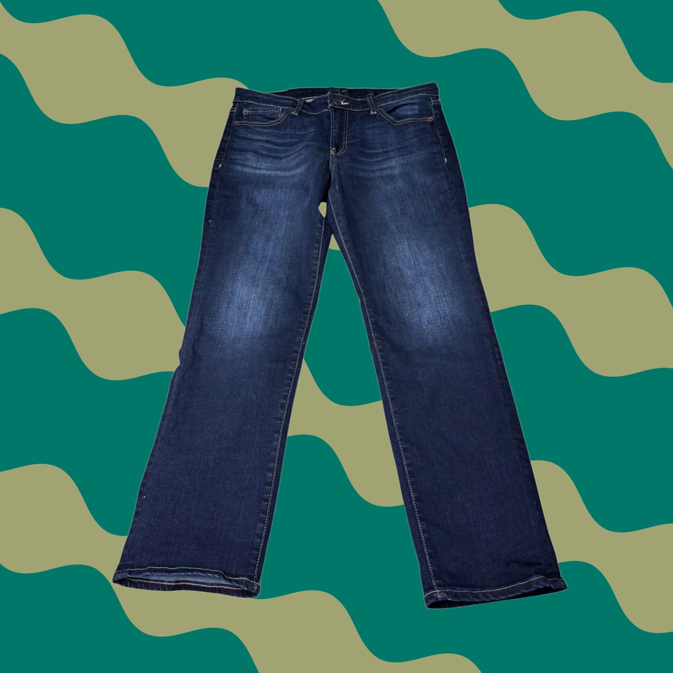 Lucky Brand Lucky Brand Jeans Dark Wash Straight Ankle Mid Rise 31 Women's Jeans 31x28 Slim Pockets Zipper Logo Denim Cotton Blend Spandex Size 24" / US 00 / IT 34 - 1 Thumbnail