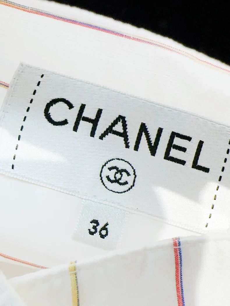 Chanel Chanel White colored striped long-sleeved shirt Size XS / US 0-2 / IT 36-38 - 6 Thumbnail