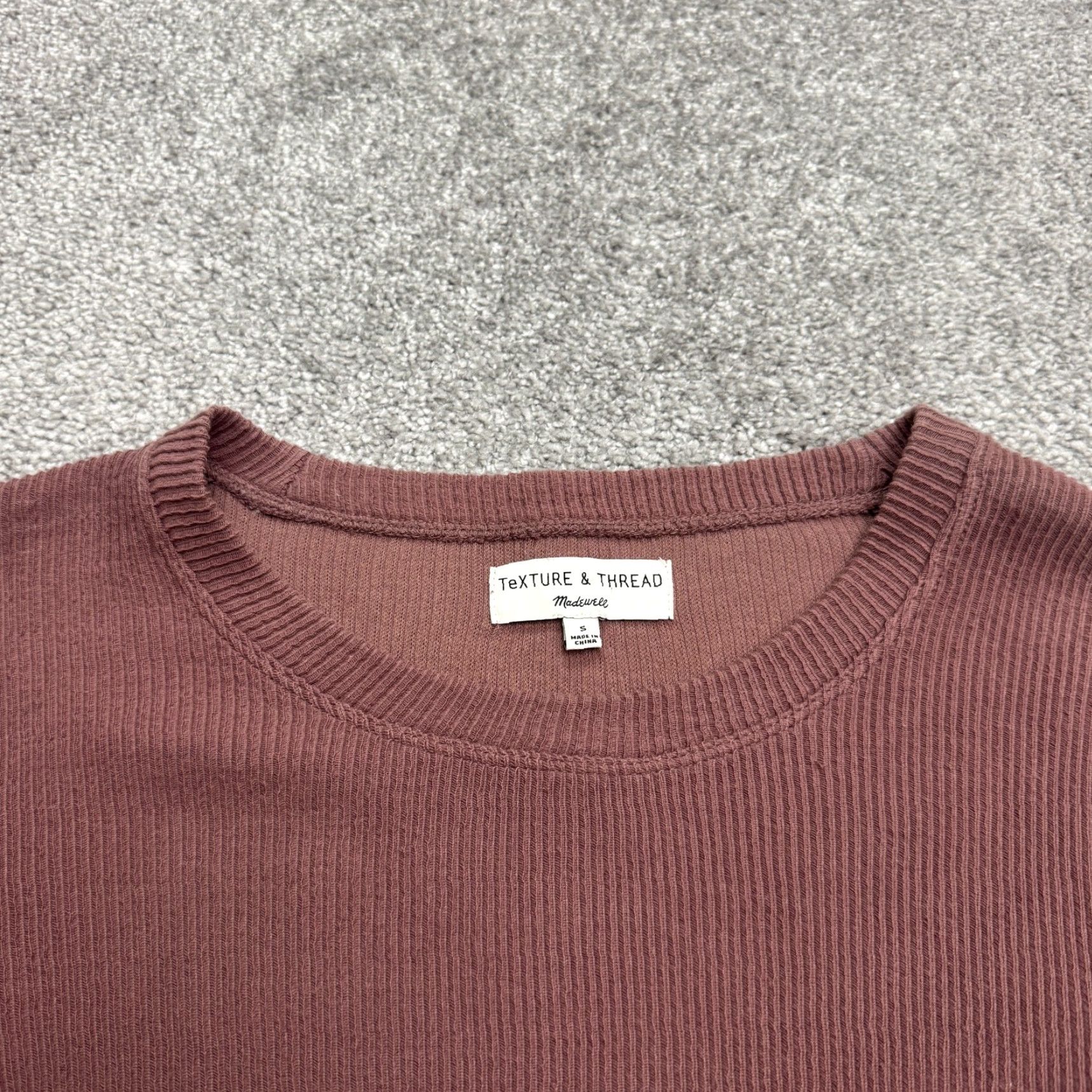 Madewell Madewell Texture & Thread Side Drape Ribbed Knit Top Womens Small Mauve Pink Shirt Casual Knit Blouse Size S / US 4 / IT 40 - 3 Thumbnail