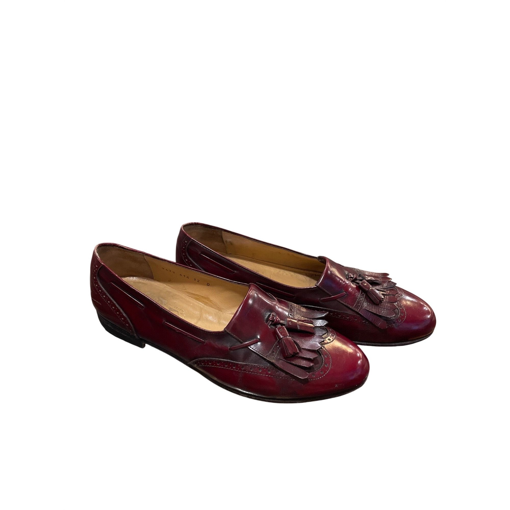 Salvatore Ferragamo Salvatore Ferragamo mens burgandy leather tassled oxford sho Size US 12 / EU 45 - 17 Thumbnail