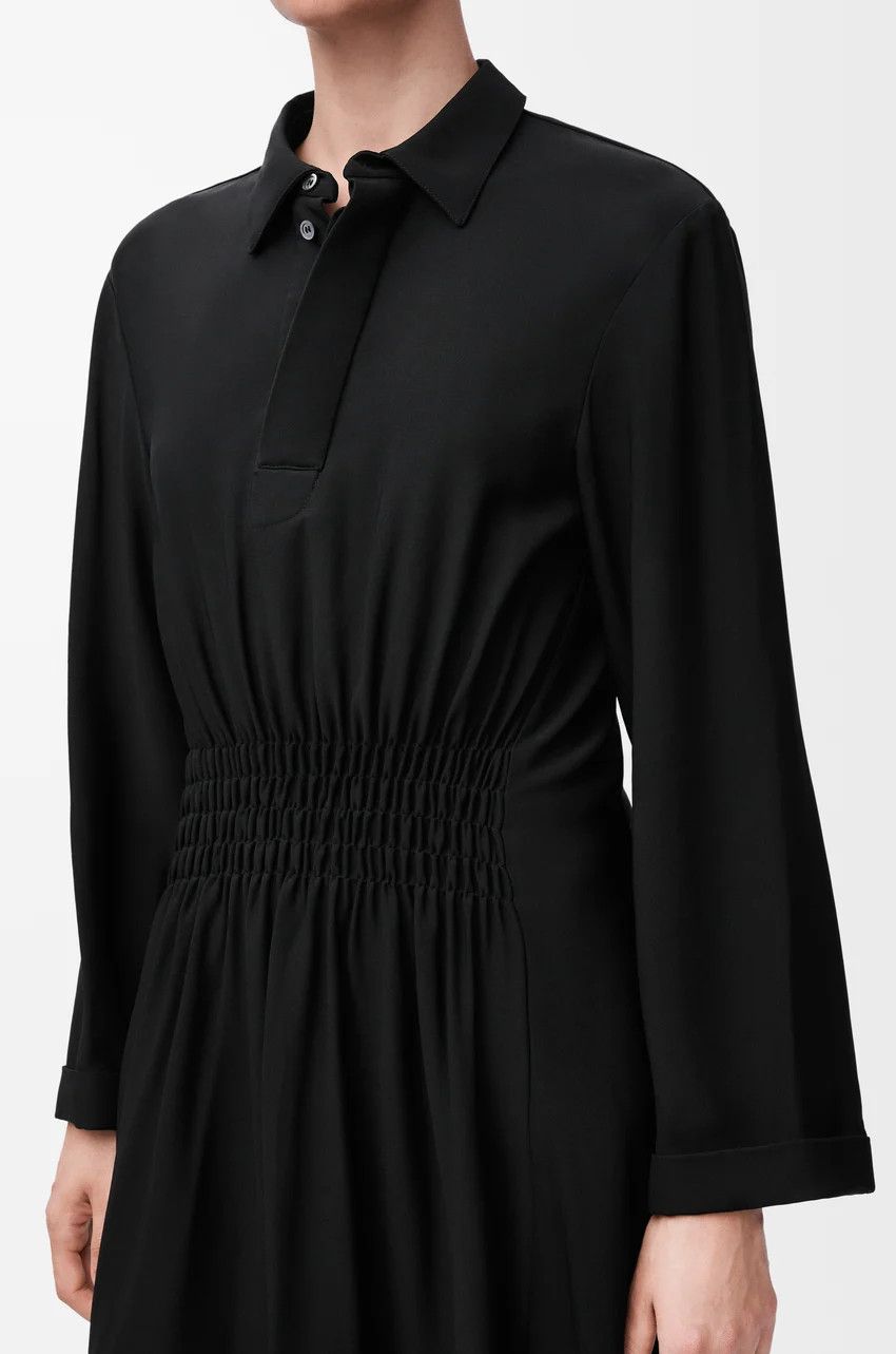 Loewe o1loc1c0525 Polo Dress in Stretch Viscose in Black Size XS / US 0-2 / IT 36-38 - 4 Thumbnail