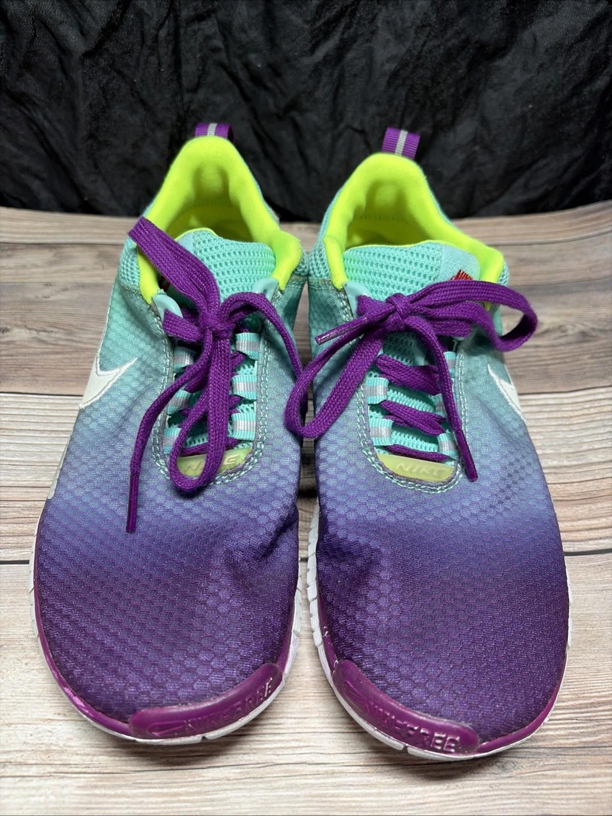 Nike Women’s Nike Free ID 689841 991 • Sz8 (Purple,teal & Yellow) Size US 8 / IT 38 - 2 Thumbnail
