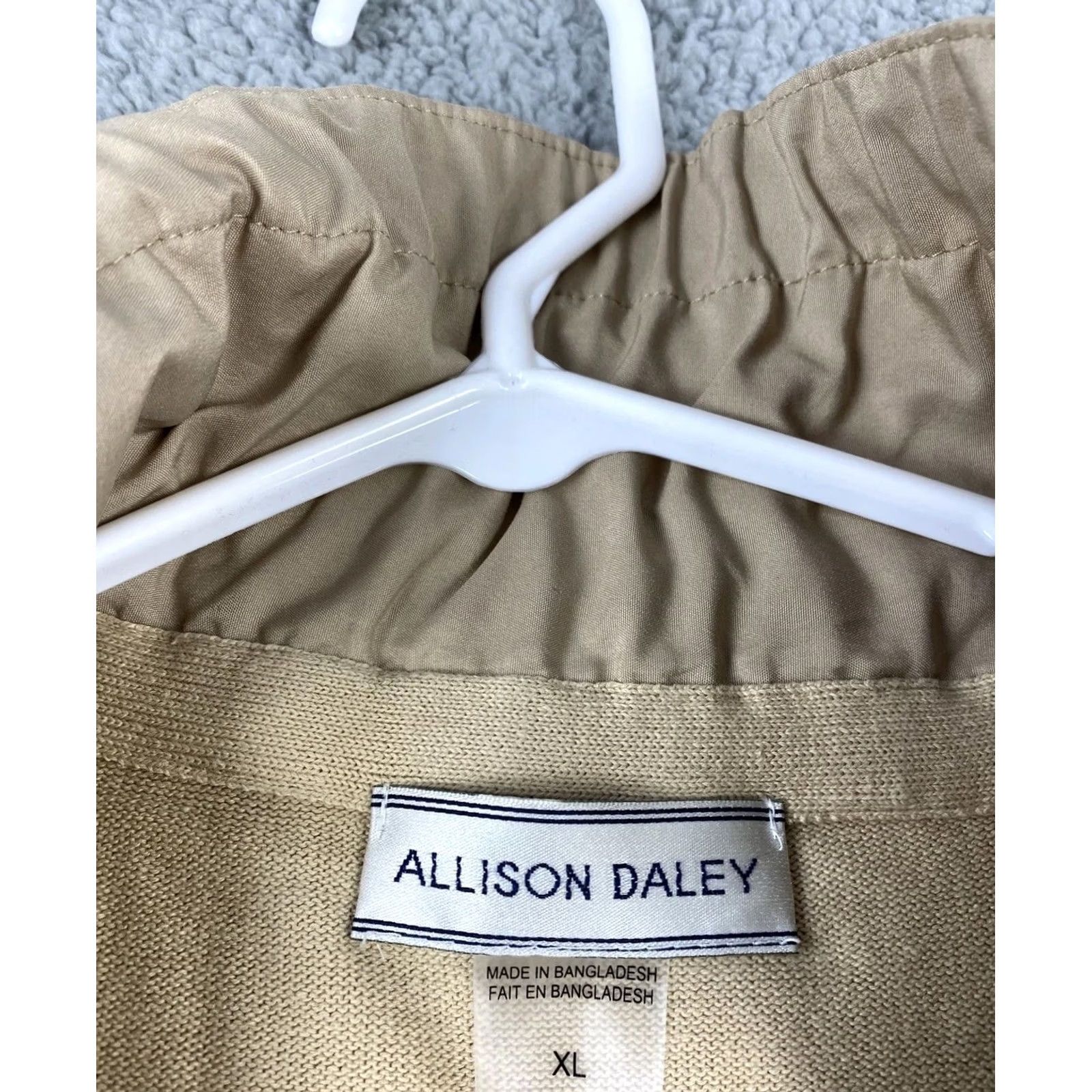 Vintage VINTAGE Allison Daley Sweater Cardigan Women’s XL Tan Cable-Knit Long-Sleeve Full Zip Mens Womens Size XL / US 12-14 / IT 48-50 - 3 Thumbnail