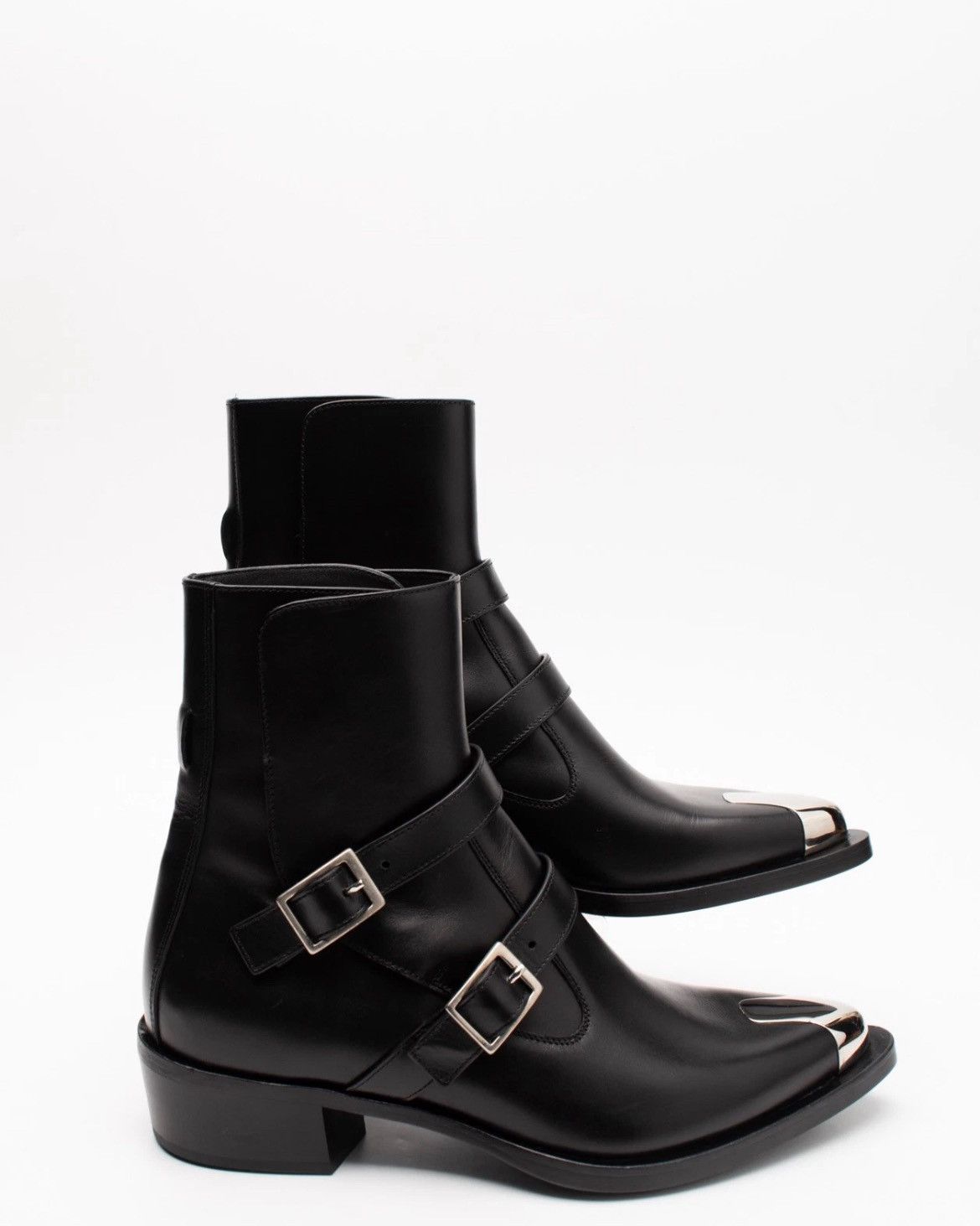 Alexander McQueen ALEXANDER McQUEEN Leather Ankle Boots Size US 11 / EU 44 - 2 Thumbnail