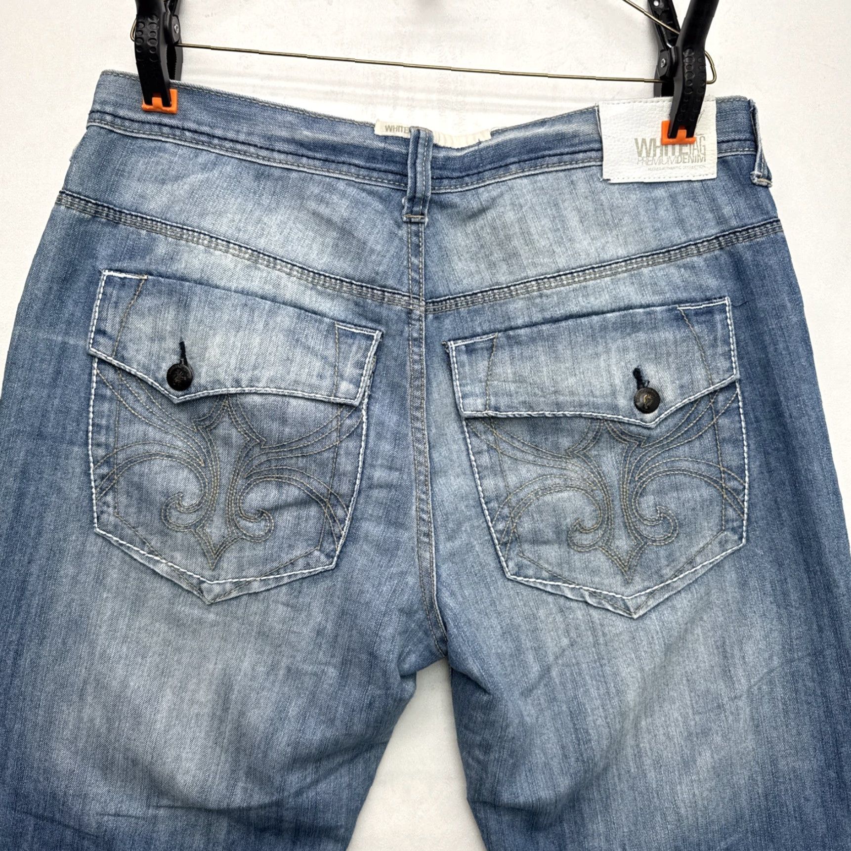 Vintage VINTAGE White Tag Premium Denim Jeans Mens 36x32 Gray Y2K Faded Embroidered Relaxed Straight 90s Hip Hop Mens Jeans Gray Size US 36 / EU 52 - 7 Thumbnail