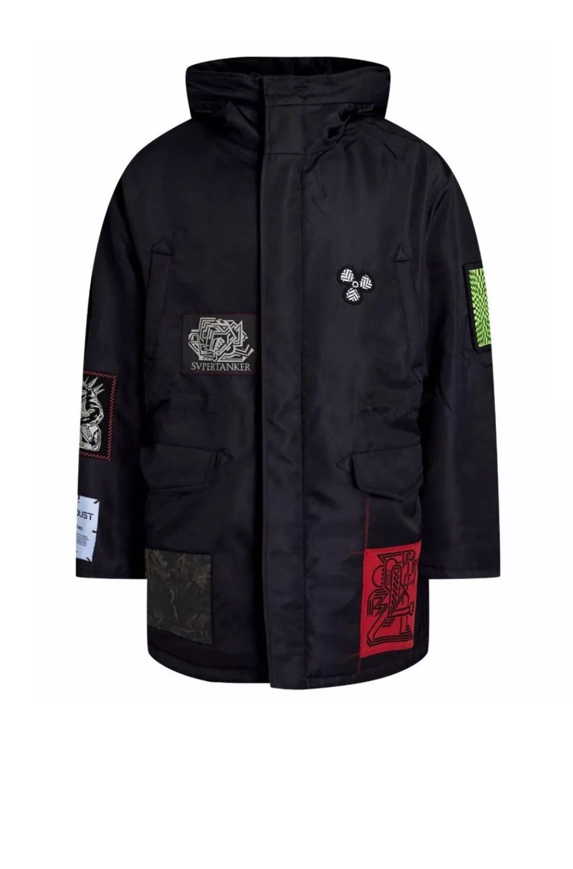 Alexander McQueen NWT $1534 McQ mens Jucket Vortex Graphic Patched In Black Size US XXL / EU 58 / 5 - 3 Thumbnail