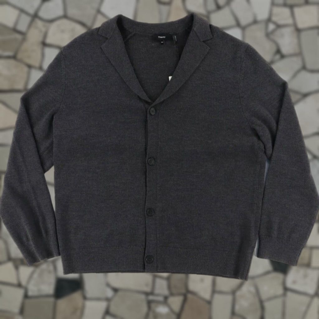 Theory Theory Milo Cardigan Cashwool Charcoal Men's 2XL Sweater Shirt Size US XXL / EU 58 / 5 - 1 Thumbnail