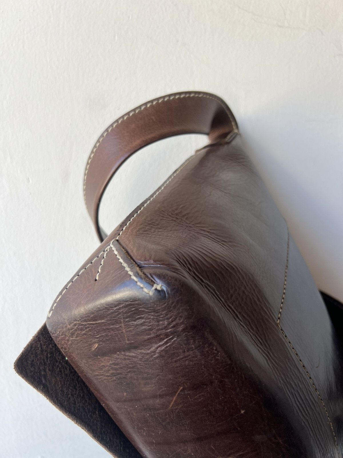 Leather Genten Japan Patina Solid Leather Messenger Bag Size ONE SIZE - 21 Thumbnail