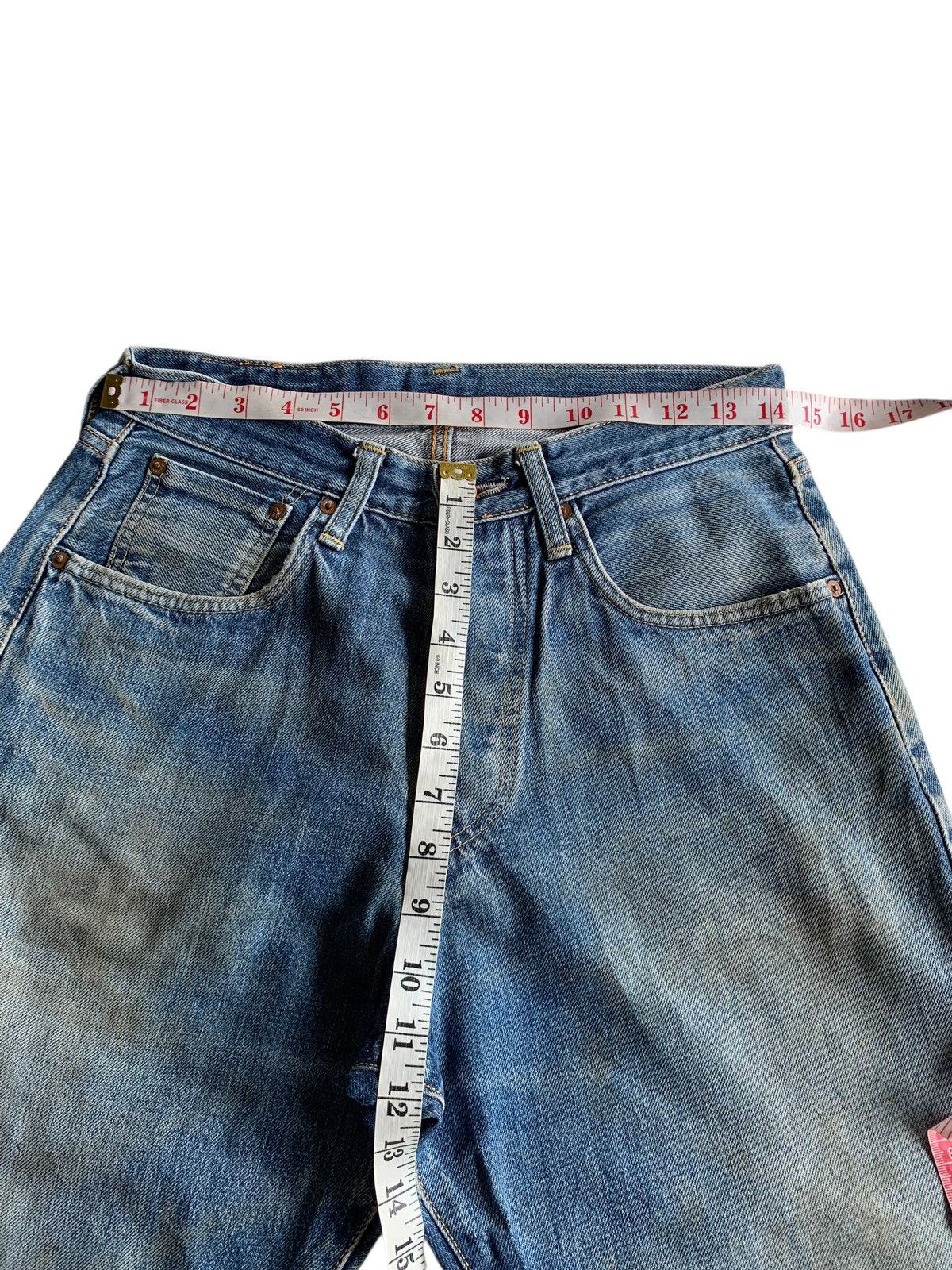 If Six Was Nine VINTAGE EDWIN 505 SELVEDGE BAGGY MUDWASH DISTRESSED DENIM Size US 29 - 24 Thumbnail