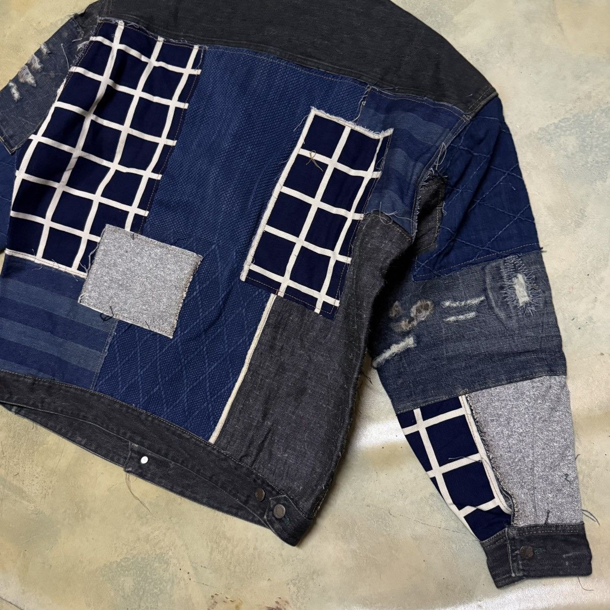 Comme des Garcons Homme Vintage 80s Comme Des Garcons Denim Jacket Patchwork Size US M / EU 48-50 / 2 - 12 Thumbnail