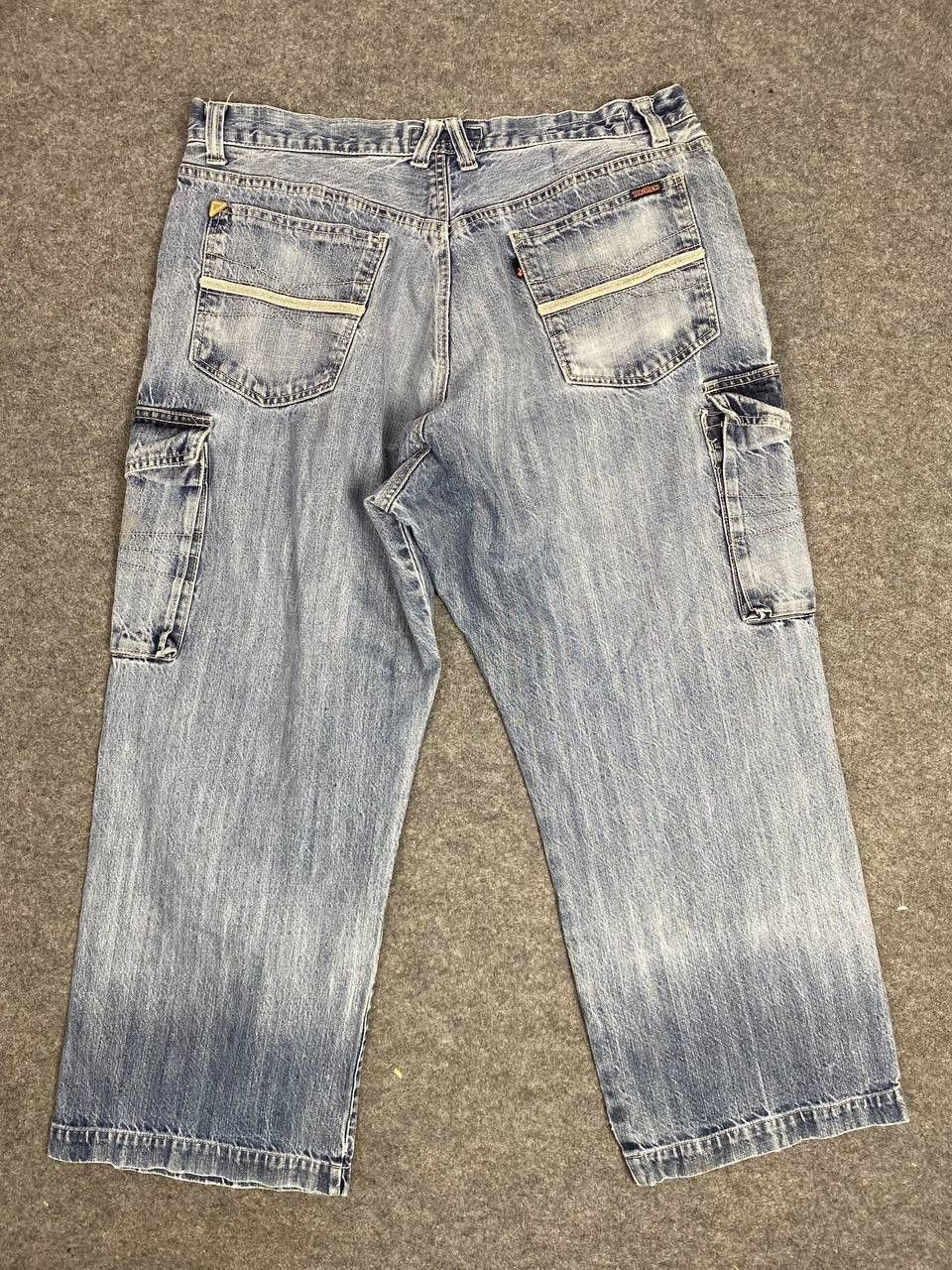 image of Distressed Denim Toraichi s Cargo Denim Distressed in Light Blue, Men's (Size 37)