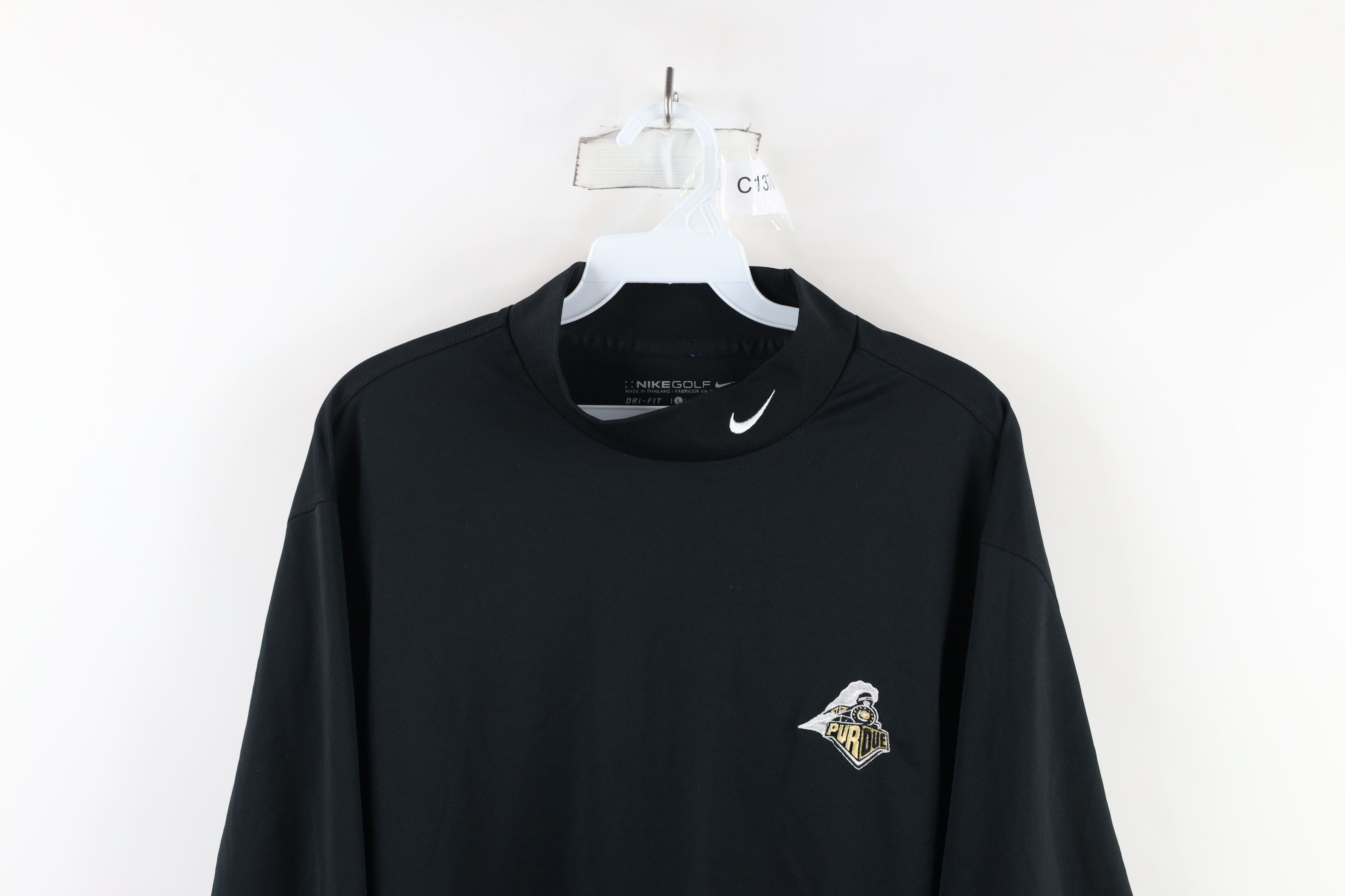 Nike × Vintage Vintage Nike Golf Swoosh Purdue University Mock Neck Shirt Size US L / EU 52-54 / 3 - 2 Thumbnail
