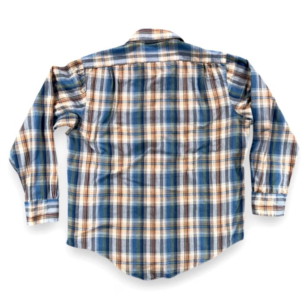 Vintage VINTAGE Envoy Shirt Adult LARGE Blue Brown Plaid 80s Long Sleeve Button-Up Pocketed Western Size US L / EU 52-54 / 3 - 3 Thumbnail