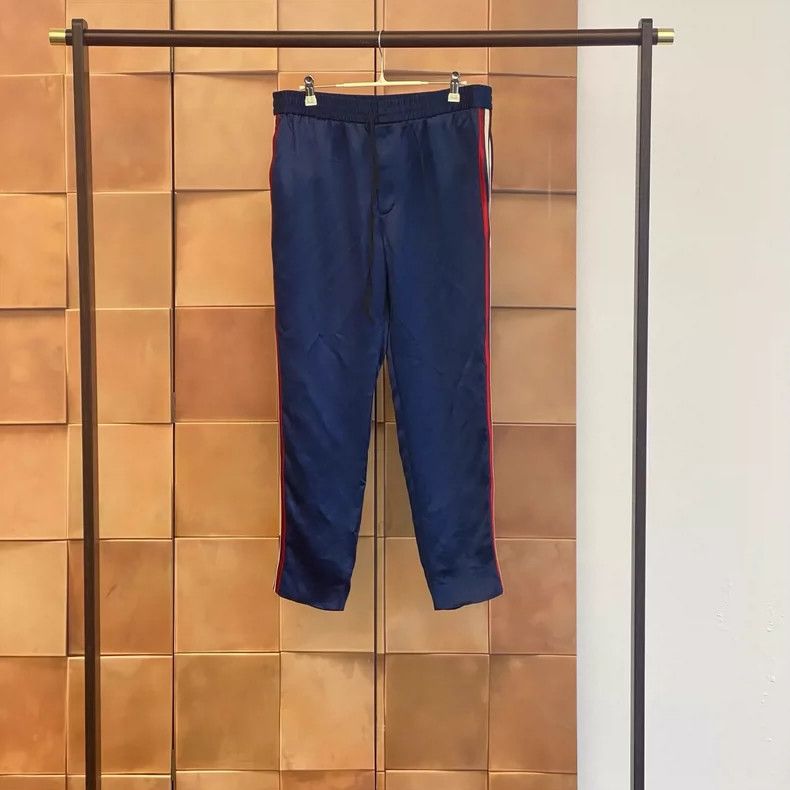 Gucci Gucci Blue striped string logo trousers 2504-Nextarrow Size US 32 / EU 48 - 1 Thumbnail