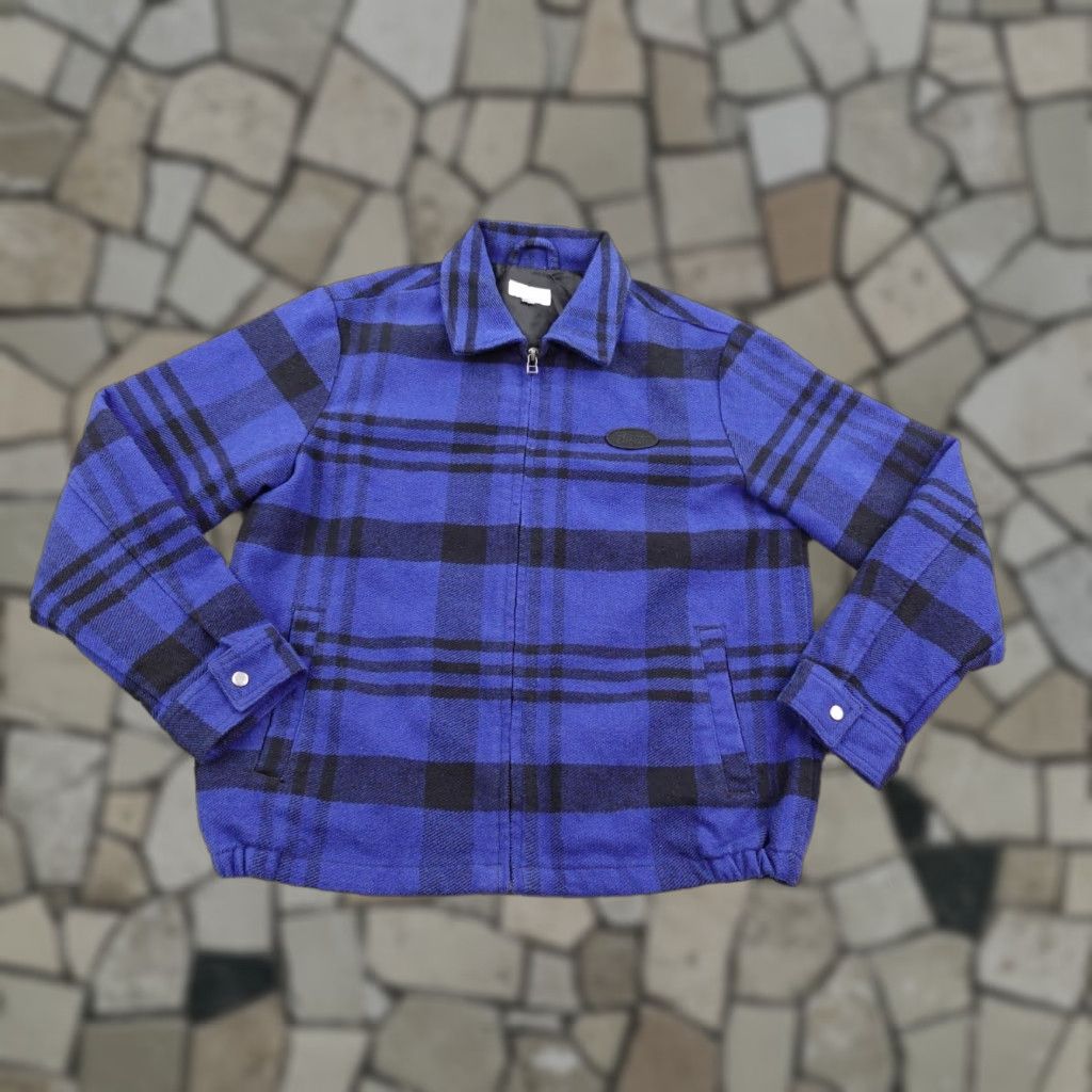 Brixton Brixton Jacket Mens Small Blue Black Plaid Full Zip Up Bomber Coat Lined Skater Size US S / EU 44-46 / 1 - 1 Thumbnail