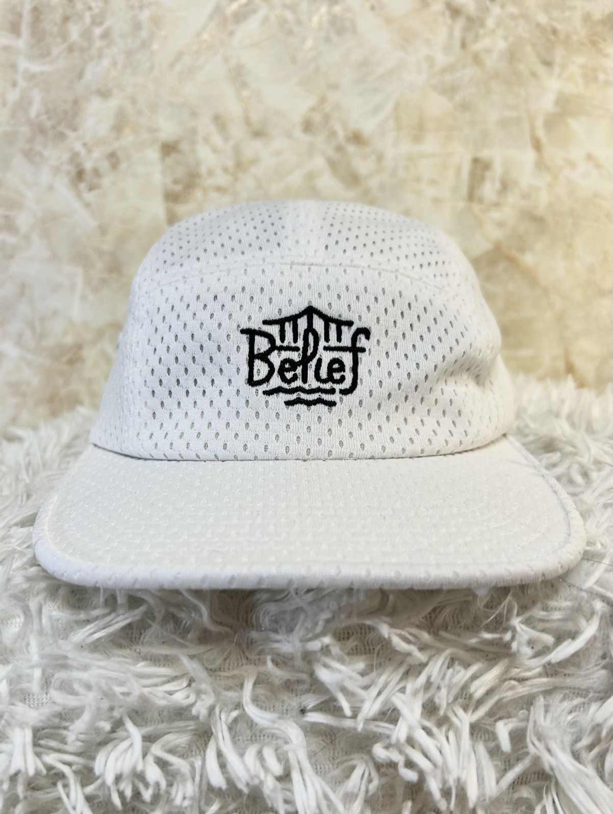 Belief NYC Belief NYC White 5 Panel Hat Mesh Cap Skate Sk8 USA Size ONE SIZE - 2 Thumbnail
