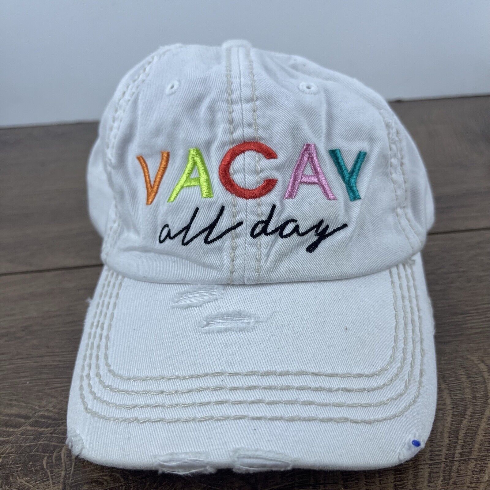 Other Vacay All Day Hat Vacation Vacay Hat White Adjustable Hat Wh Size ONE SIZE - 4 Thumbnail