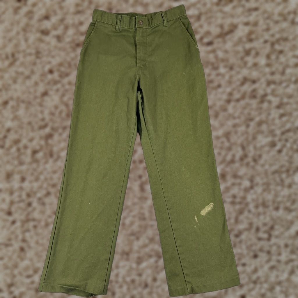 Vintage VINTAGE Boy Scouts of America Pants Adult 40 Green Twill Cargo 40x26 Military Mens Size US 26 / EU 42 - 1 Thumbnail